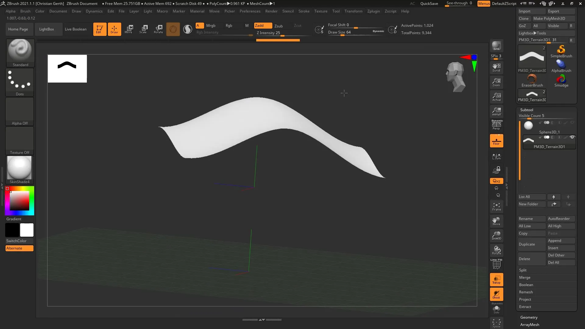 ZBrush 2021: Dynamic Thickness for Effective Mesh Design