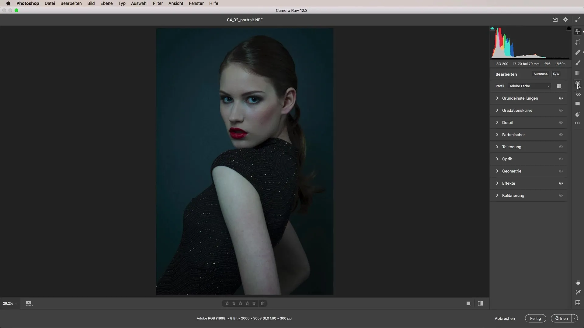 Portraits professionell bearbeiten mit Camera Raw