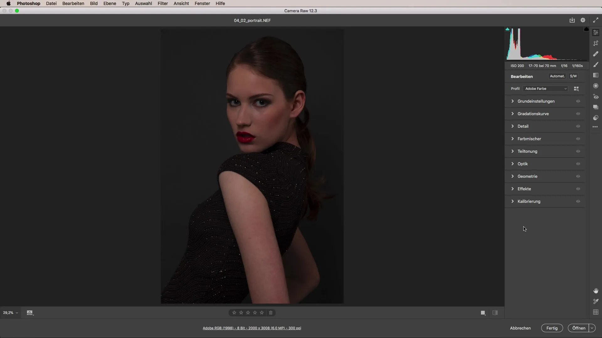 Portraits professionell bearbeiten mit Camera Raw