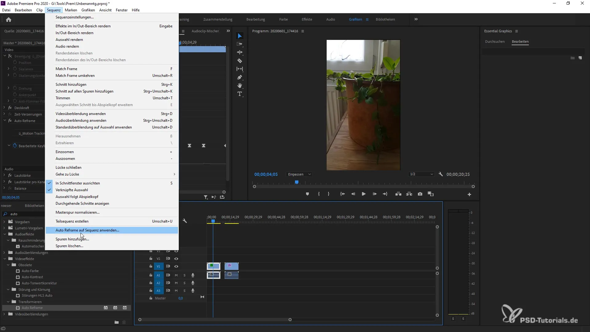 Effectively Using Auto Reframe in Premiere Pro CC 2020