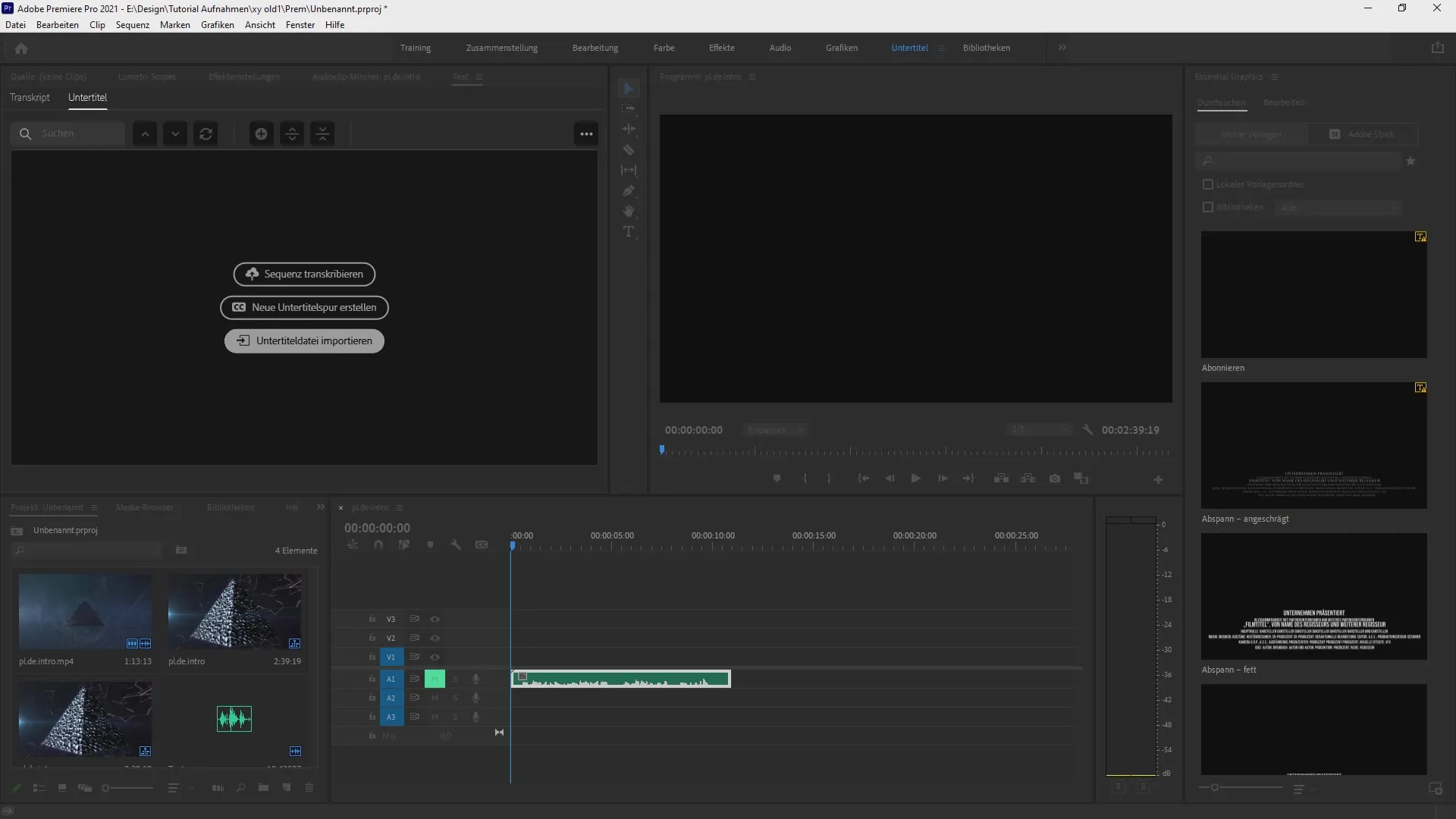 Creating and editing subtitles in Premiere Pro CC