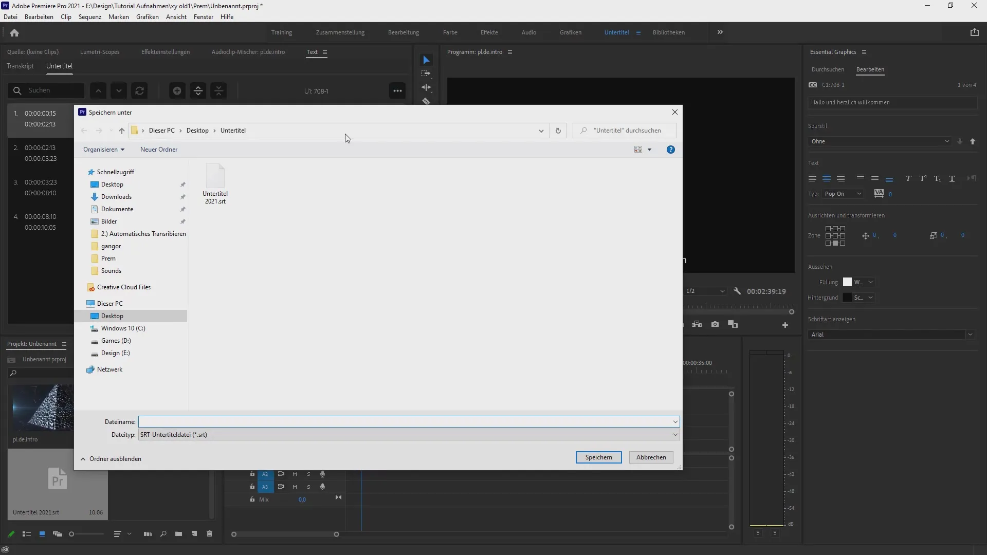 Creating and editing subtitles in Premiere Pro CC