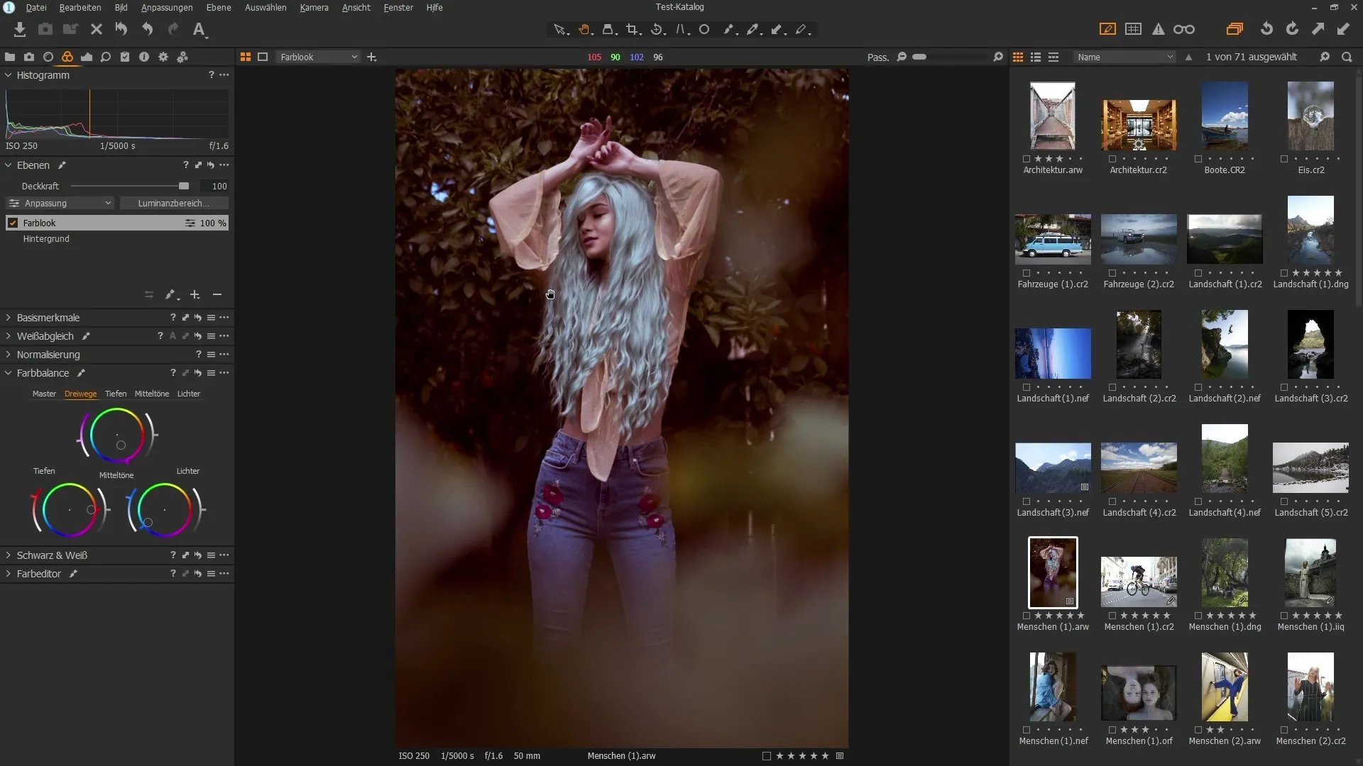 Effektiva lager använda i Capture One Pro