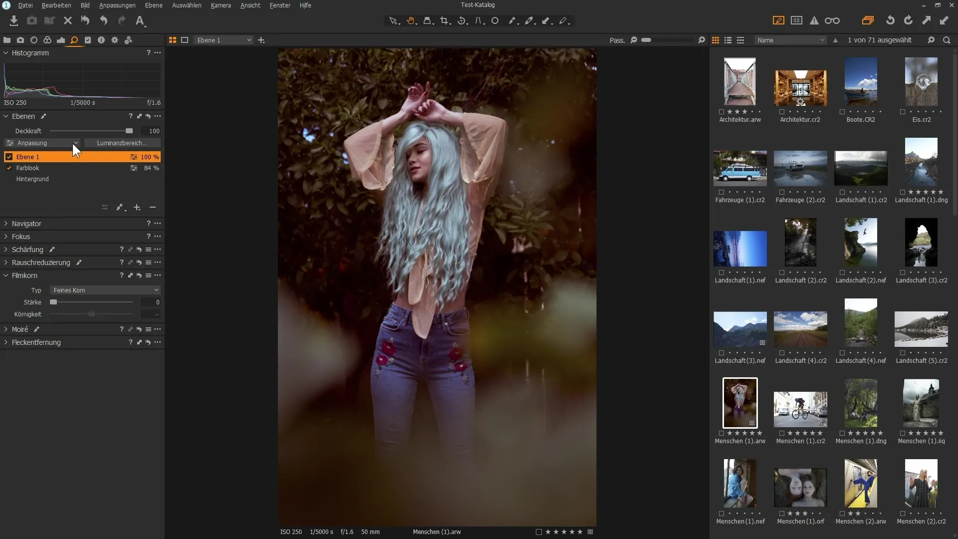 Effektiva lager använda i Capture One Pro