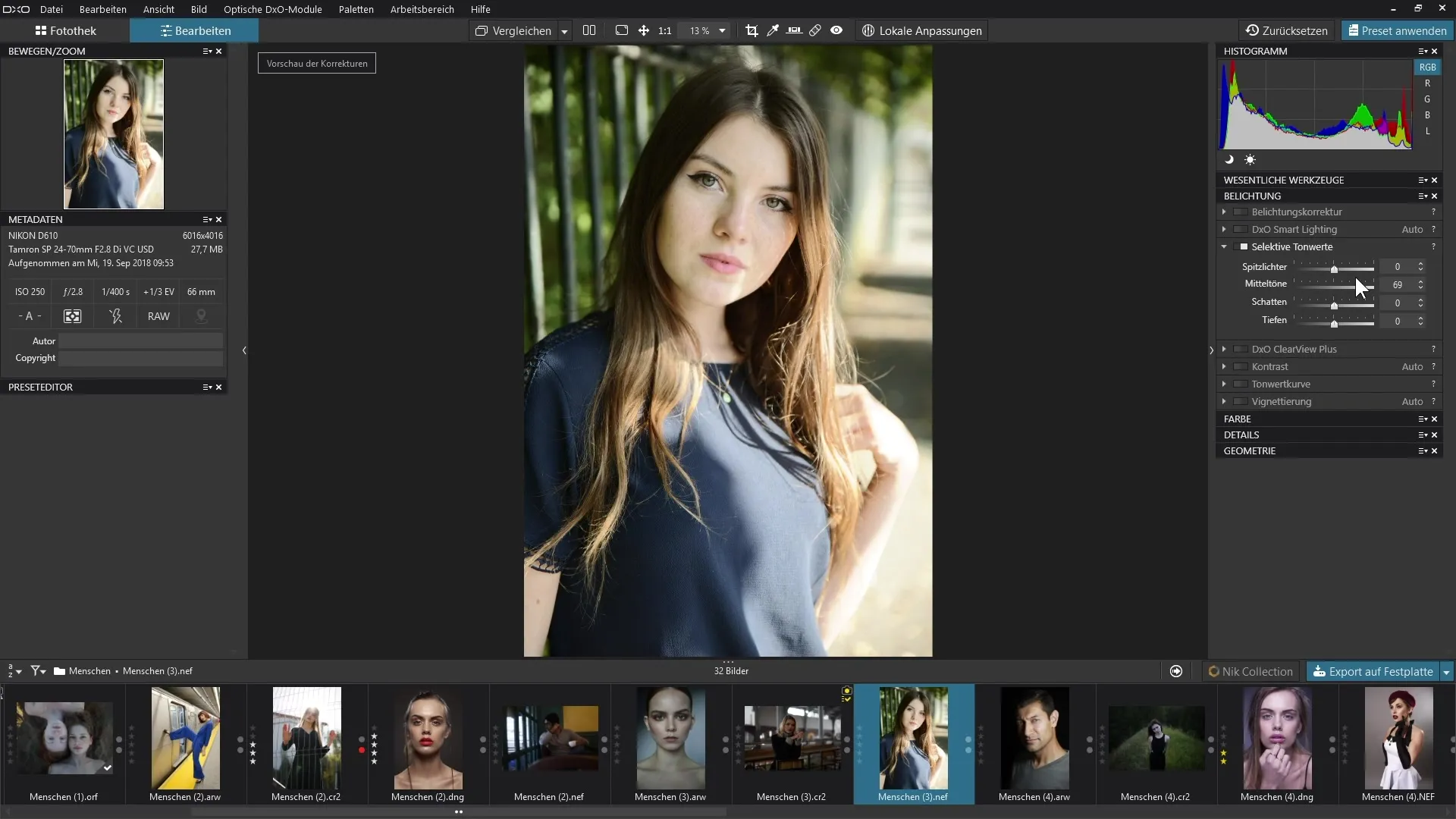 Uso efetivo de Tons Seletivos no DxO PhotoLab