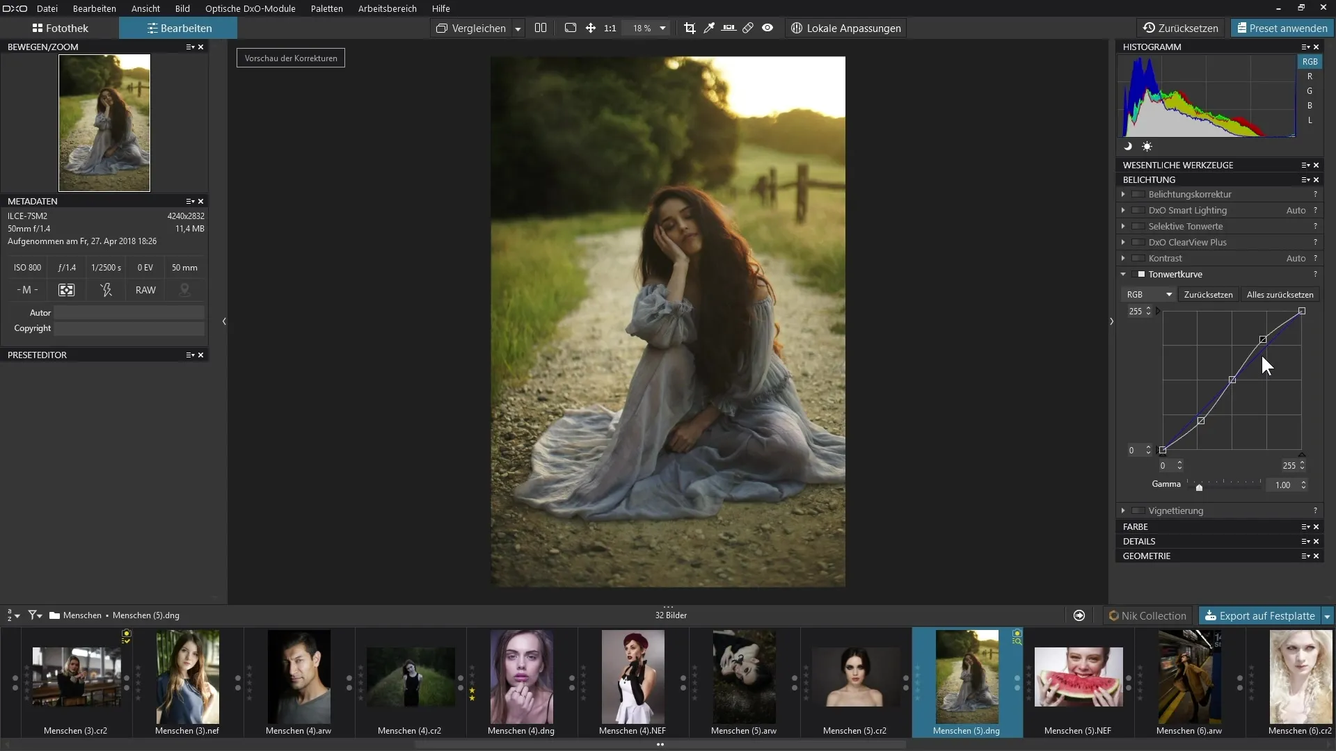 Efektywnie wykorzystać krzywą tonalną w DxO PhotoLab 3 Skuteczne wykorzystanie krzywej tonalnej w DxO PhotoLab 3