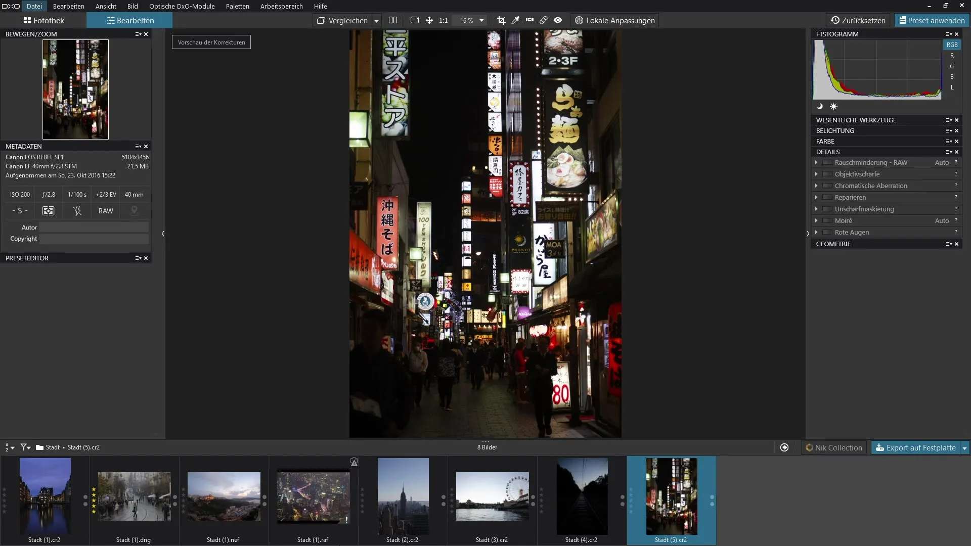 Redução de ruído no DxO PhotoLab para fotos em RAW