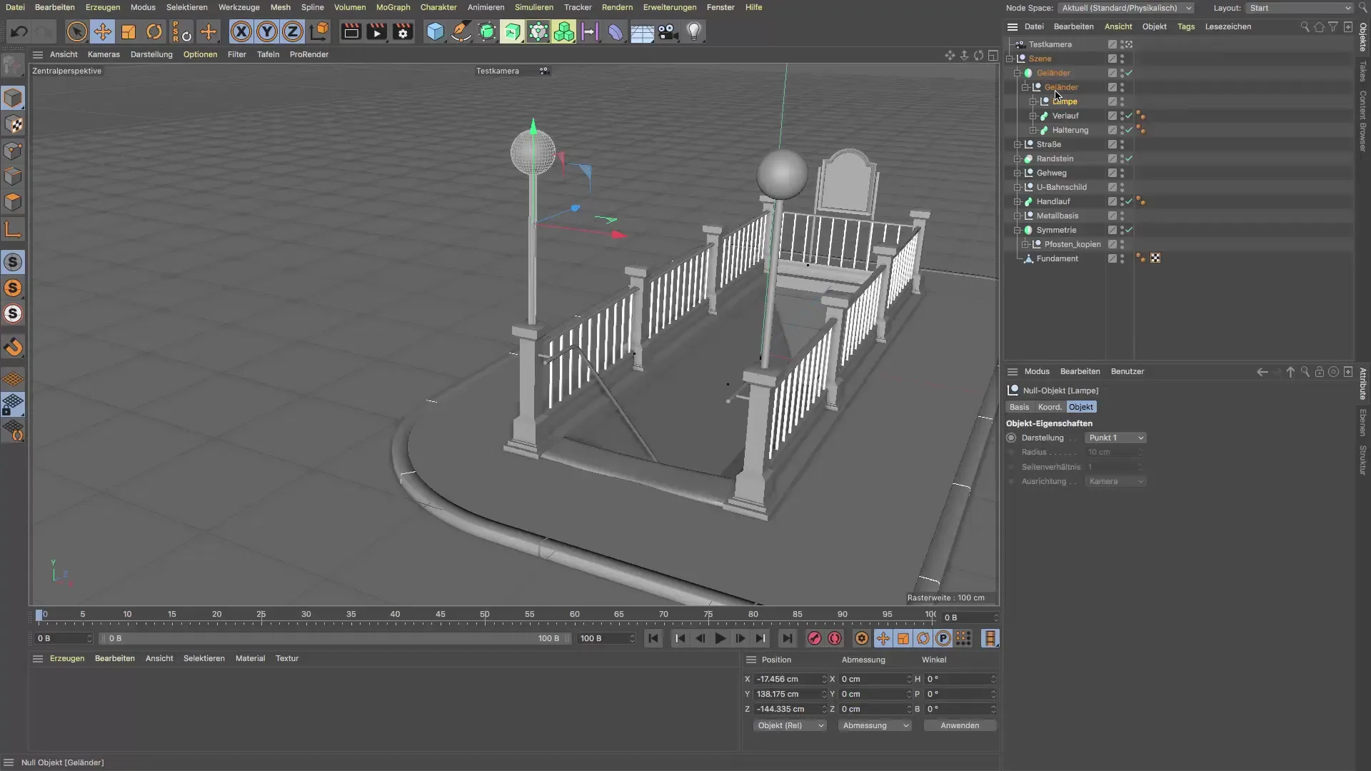 Cinema 4D: So erstellst du Geländer und Leuchten effizient
