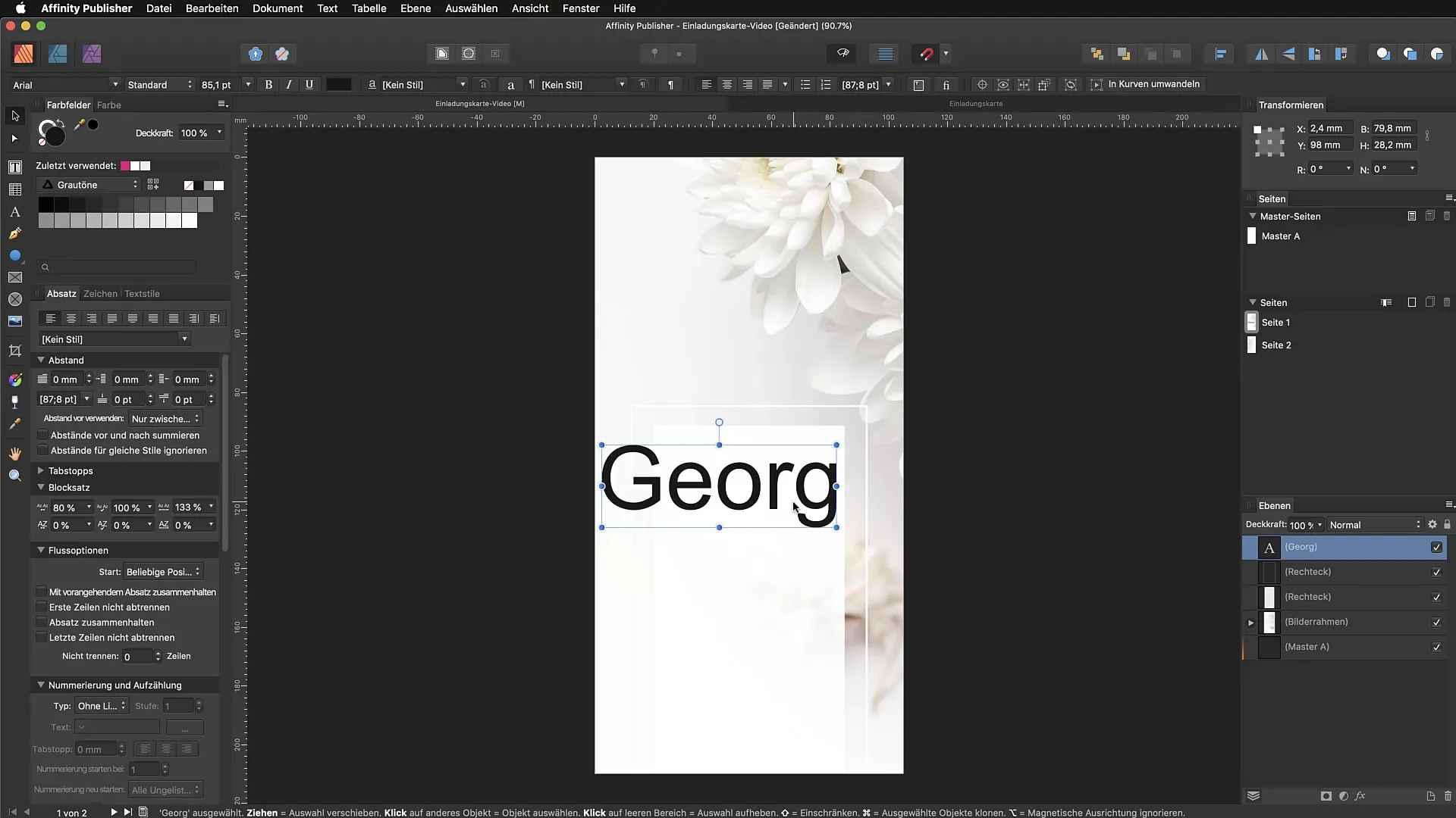 Grafische en raamtekst in Affinity Publisher begrijpen