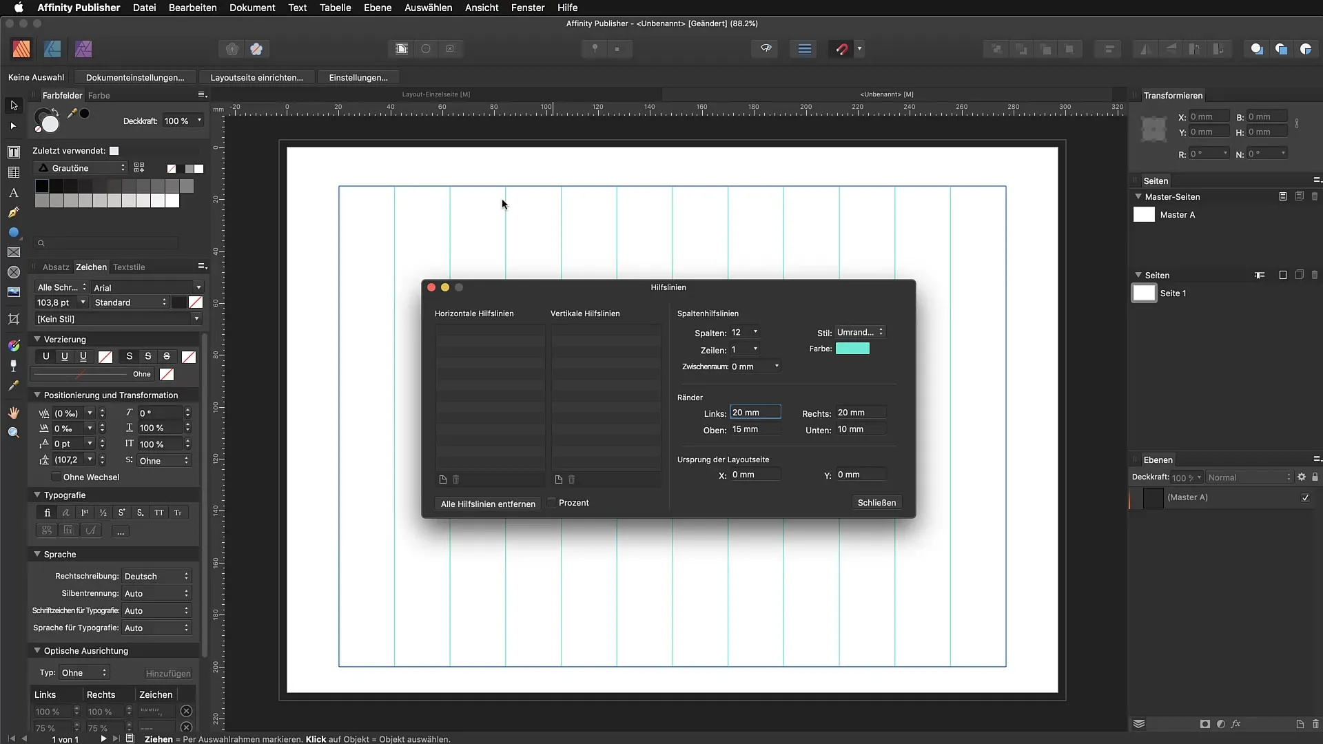Effectief raster maken in Affinity Publisher