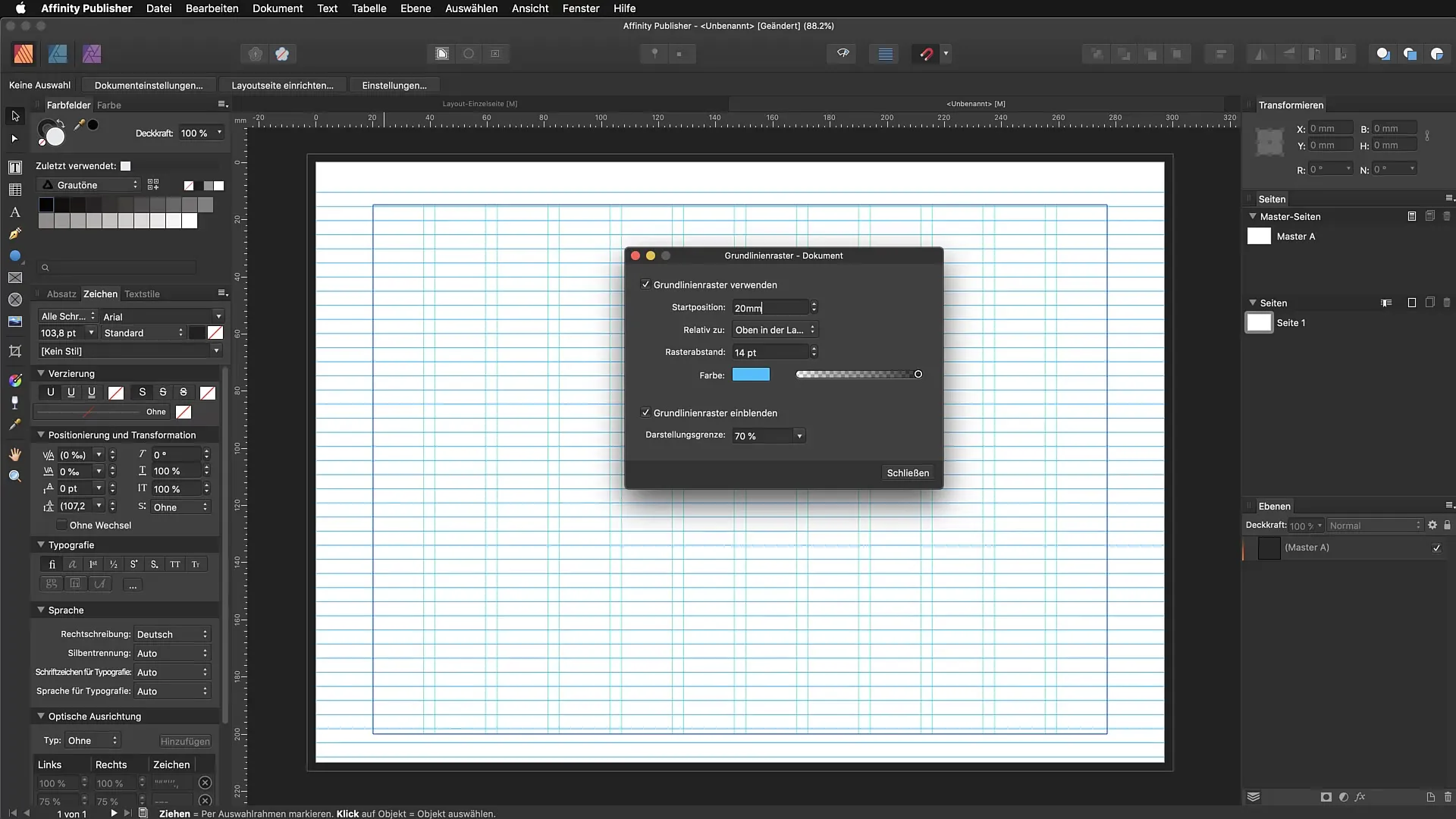 Effectief raster maken in Affinity Publisher