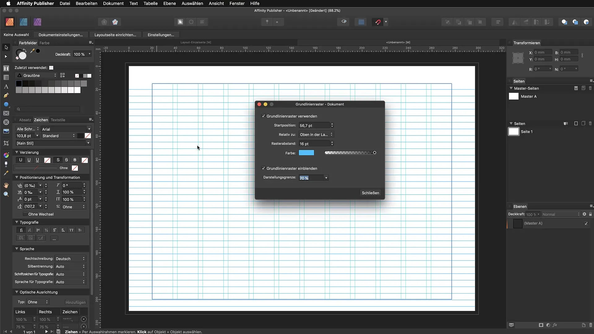 Effectief raster maken in Affinity Publisher