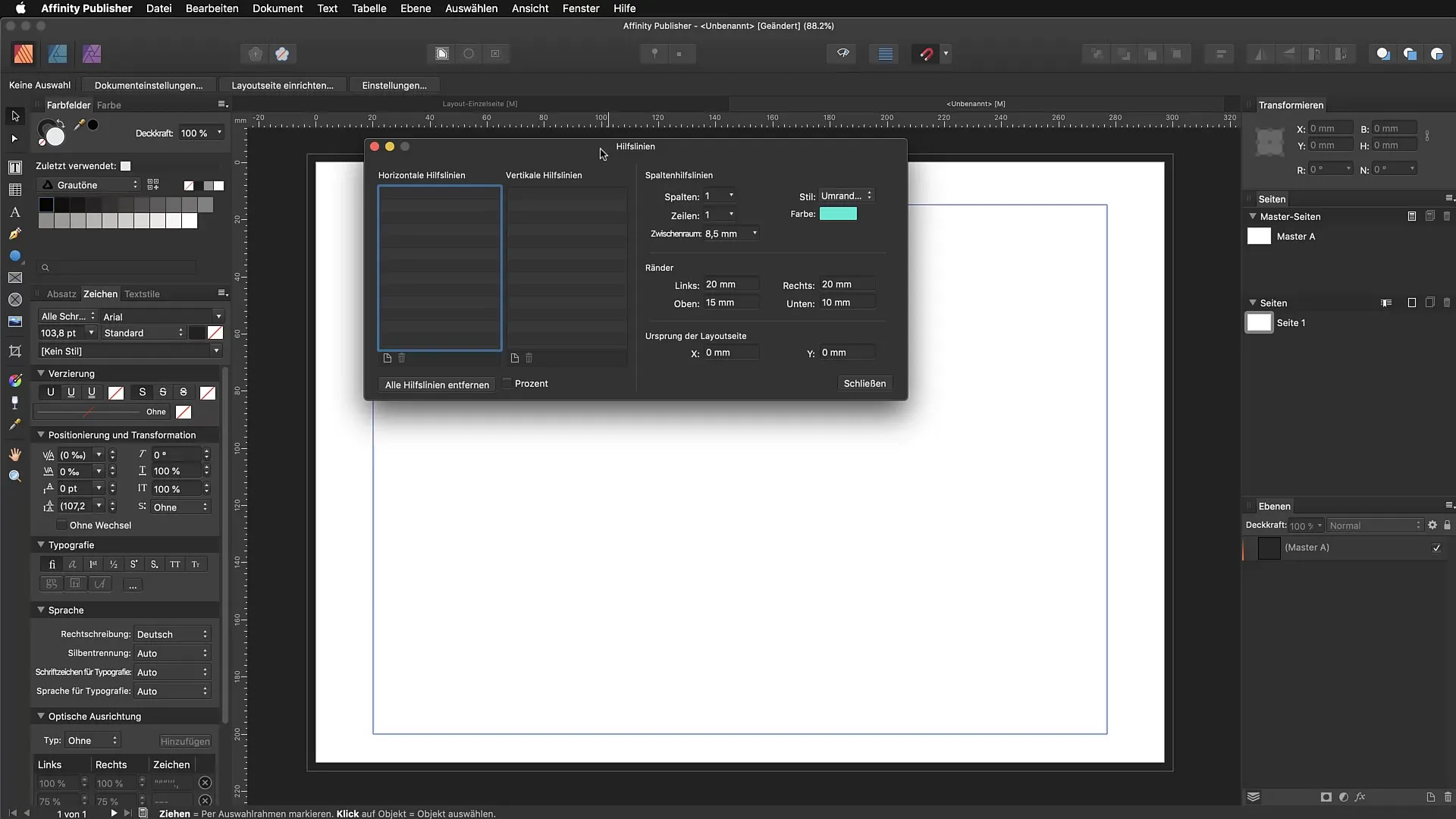 Effectief raster creëren in Affinity Publisher
