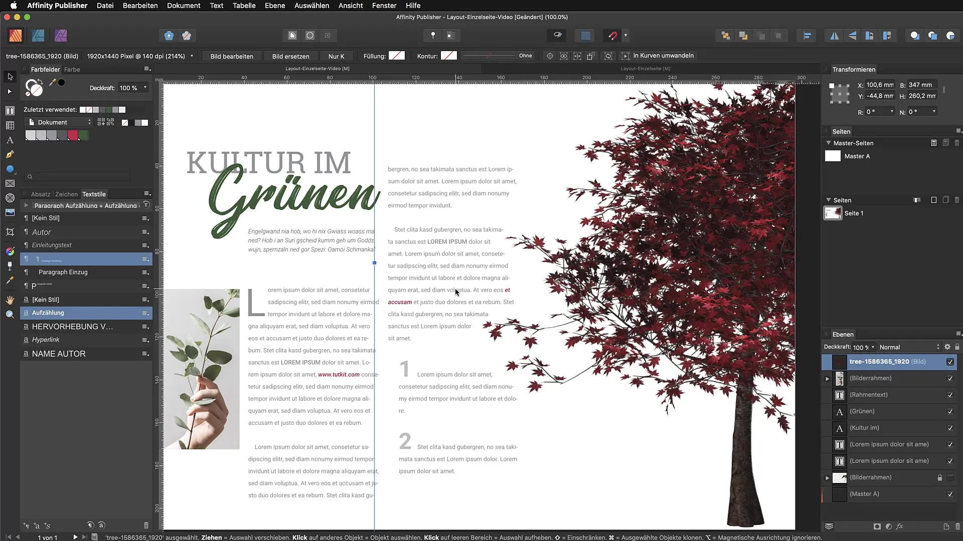 Tekststroom in Affinity Publisher - Ontwerp je lay-out creatief Tekstomloop in Affinity Publisher - Ontwerp je lay-out creatief