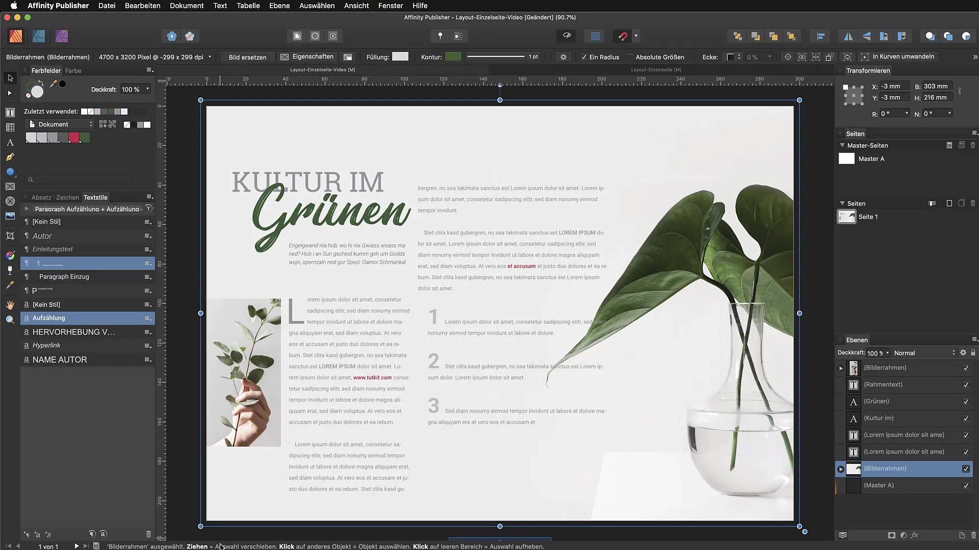 Tekststroom in Affinity Publisher - Creëer je lay-out creatief Tekstdoorloop in Affinity Publisher - Ontwerp je lay-out creatief