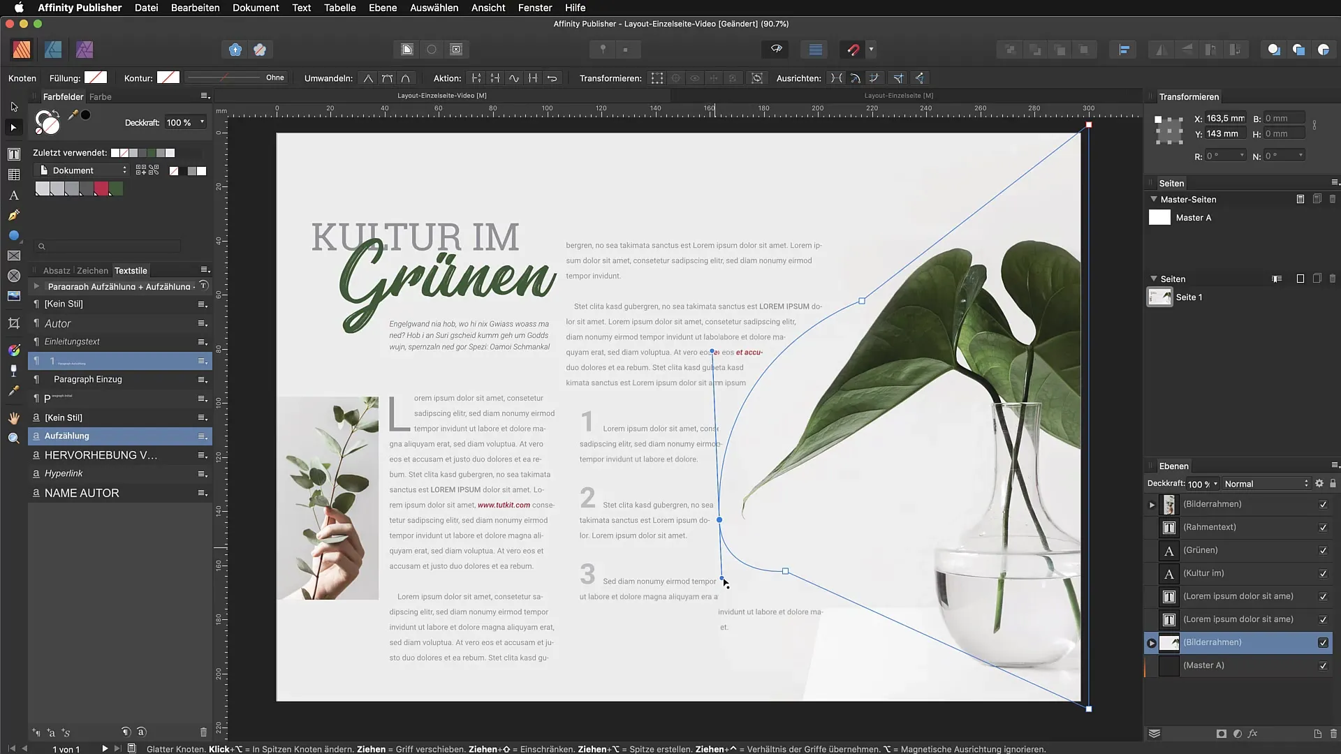 Tekstomloop in Affinity Publisher - Ontwerp je lay-out creatief Tekstomloop in Affinity Publisher - Ontwerp je lay-out creatief