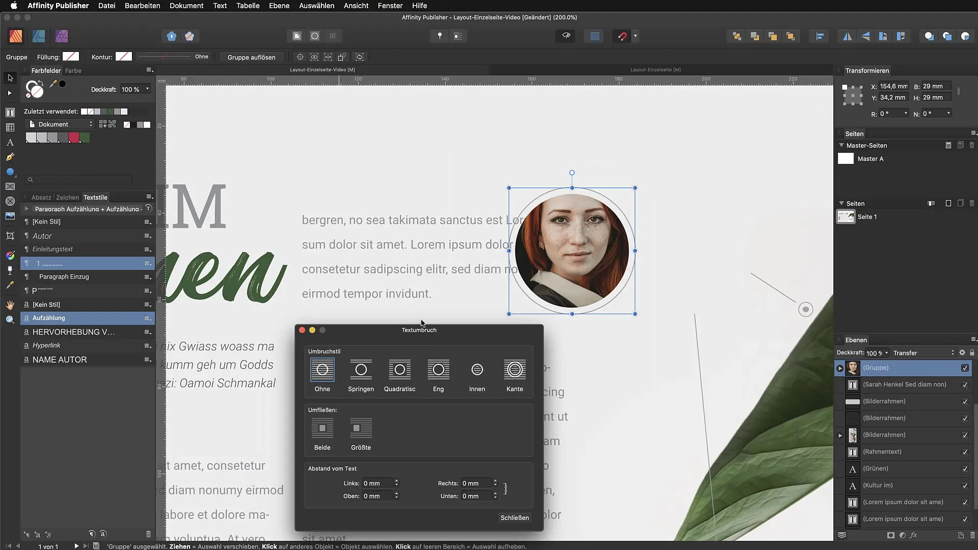 Tekstomloop in Affinity Publisher - Creëer je lay-out creatief Tekstdoorloop in Affinity Publisher - Ontwerp je lay-out creatief