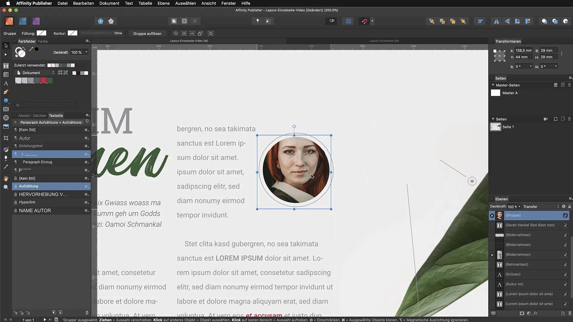 Tekstomloop in Affinity Publisher - Ontwerp je lay-out creatief Tekstomloop in Affinity Publisher - Creëer je lay-out creatief
