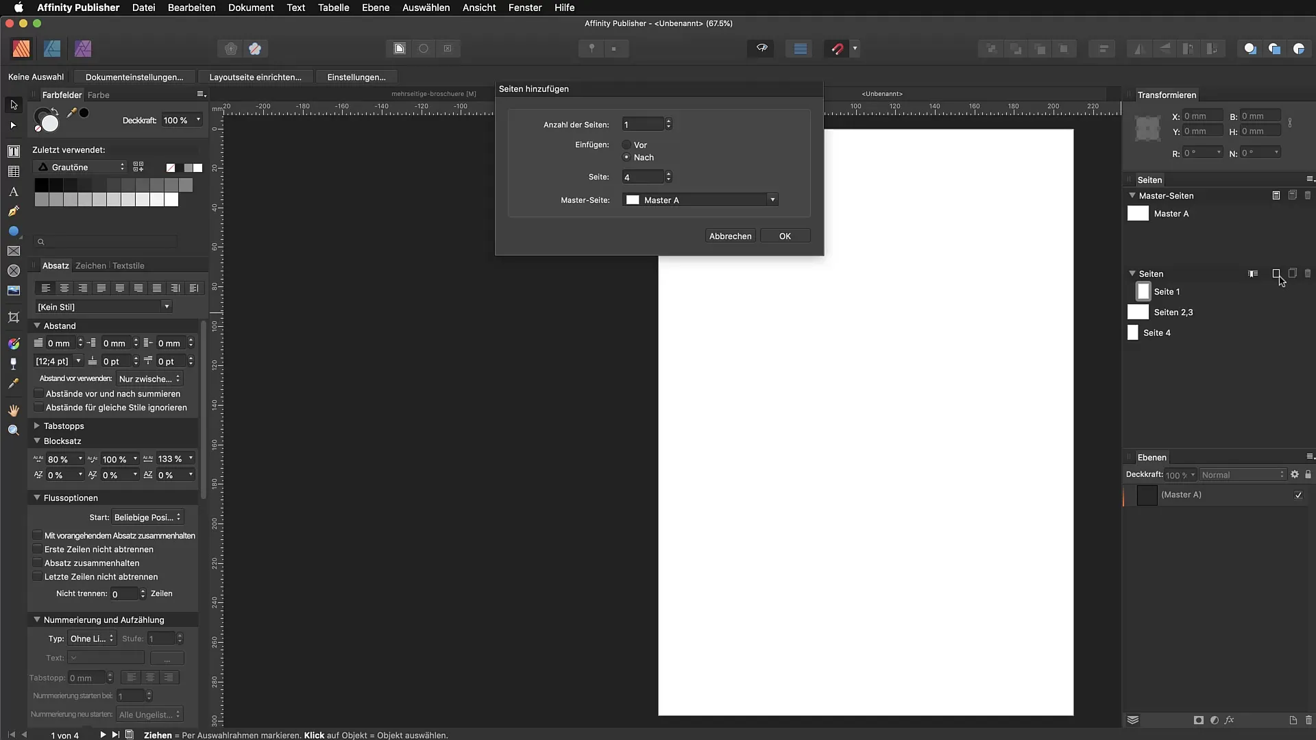 Dubbelzijdige lay-outs maken in Affinity Publisher
