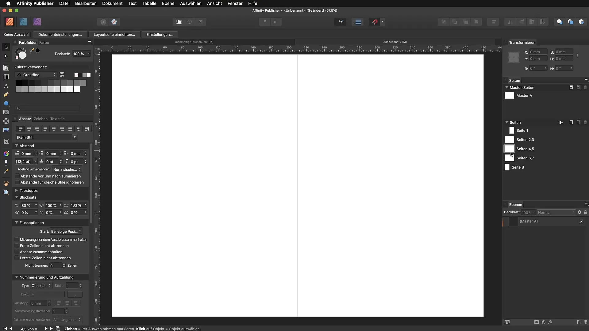 Dubbelzijdige lay-outs maken in Affinity Publisher
