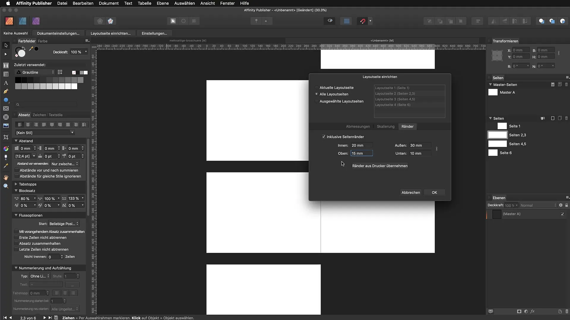 Dubbelzijdige lay-outs maken in Affinity Publisher