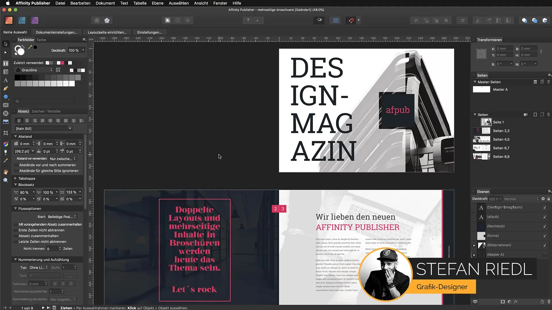 Dubbelzijdige lay-outs maken in Affinity Publisher