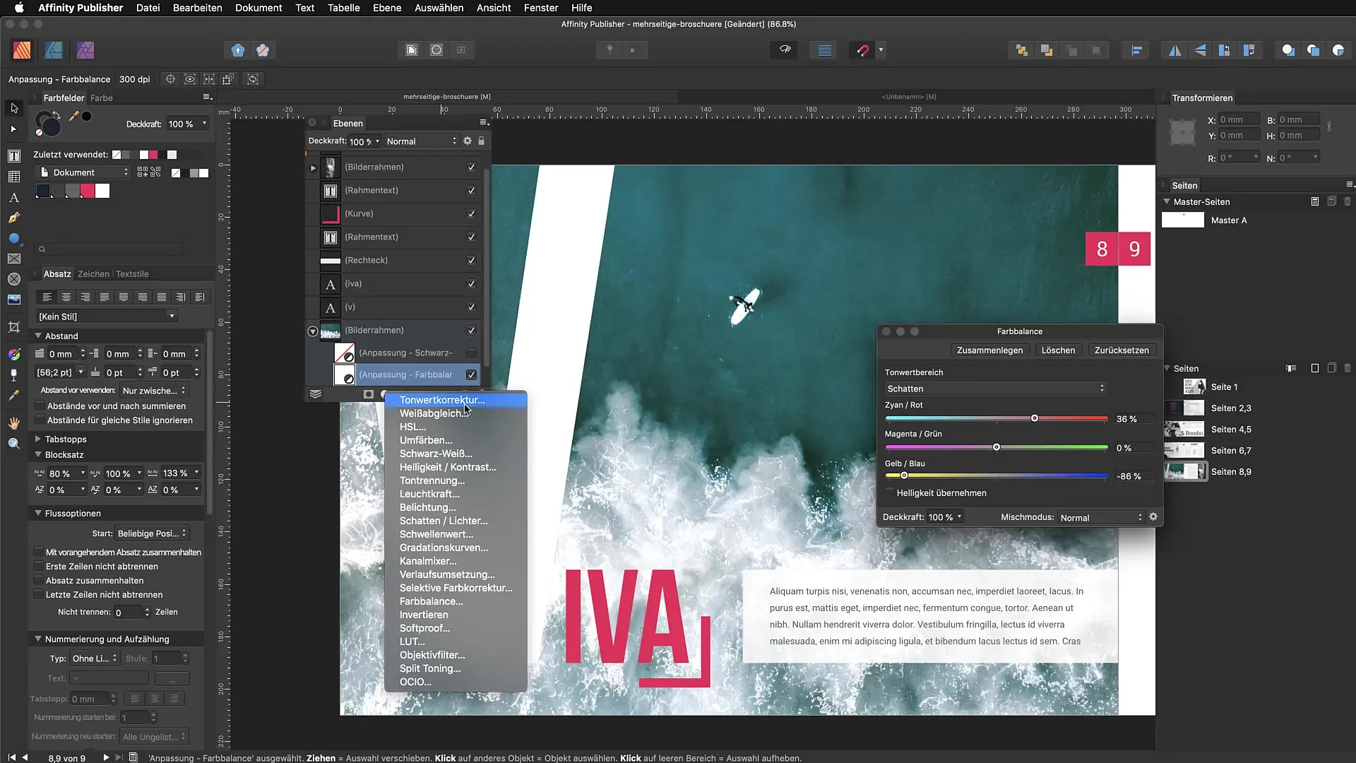 Snelle beeldcorrecties met Affinity Publisher