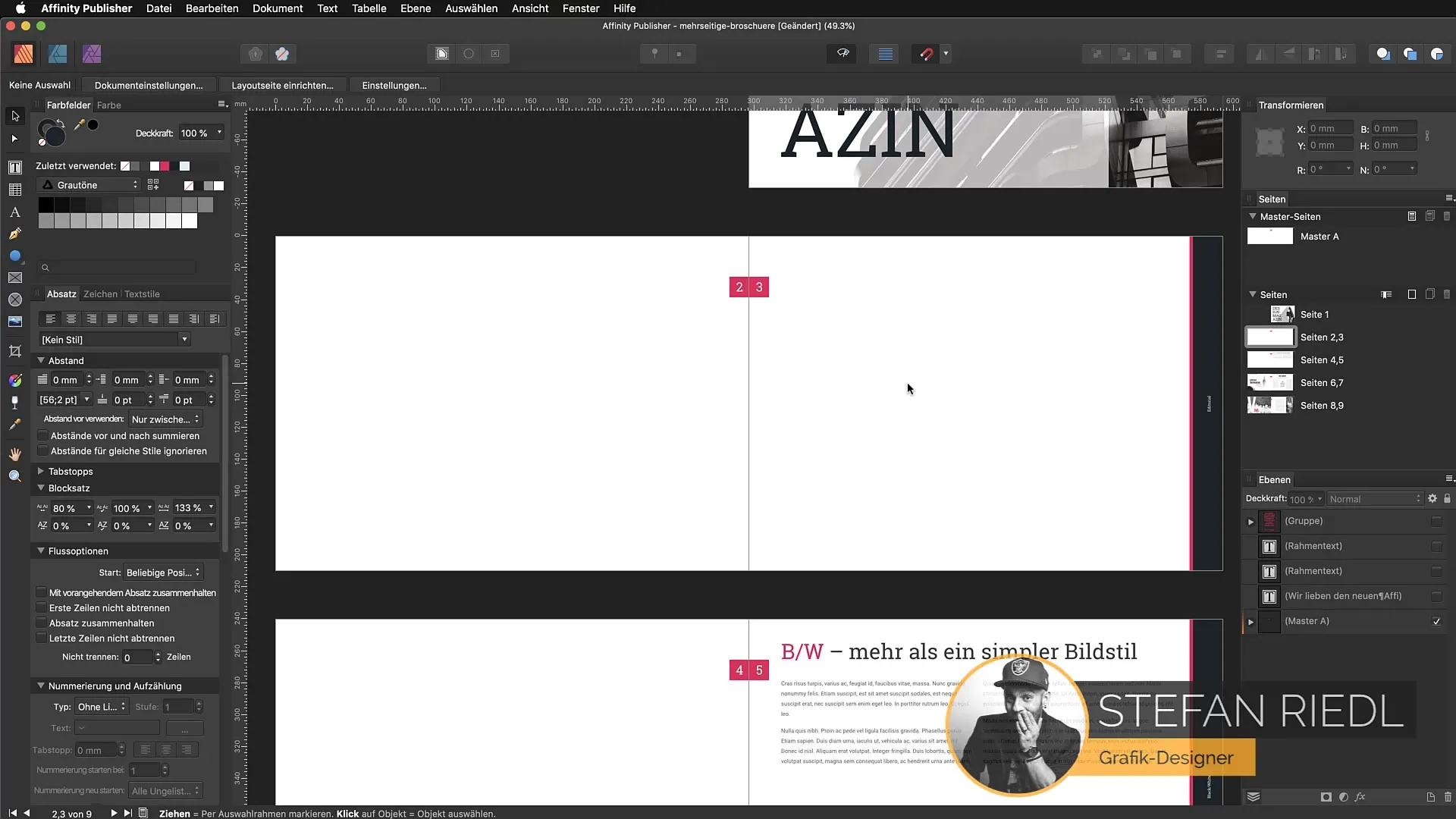 Optimale benuttings van het middelenbeheer in Affinity Publisher