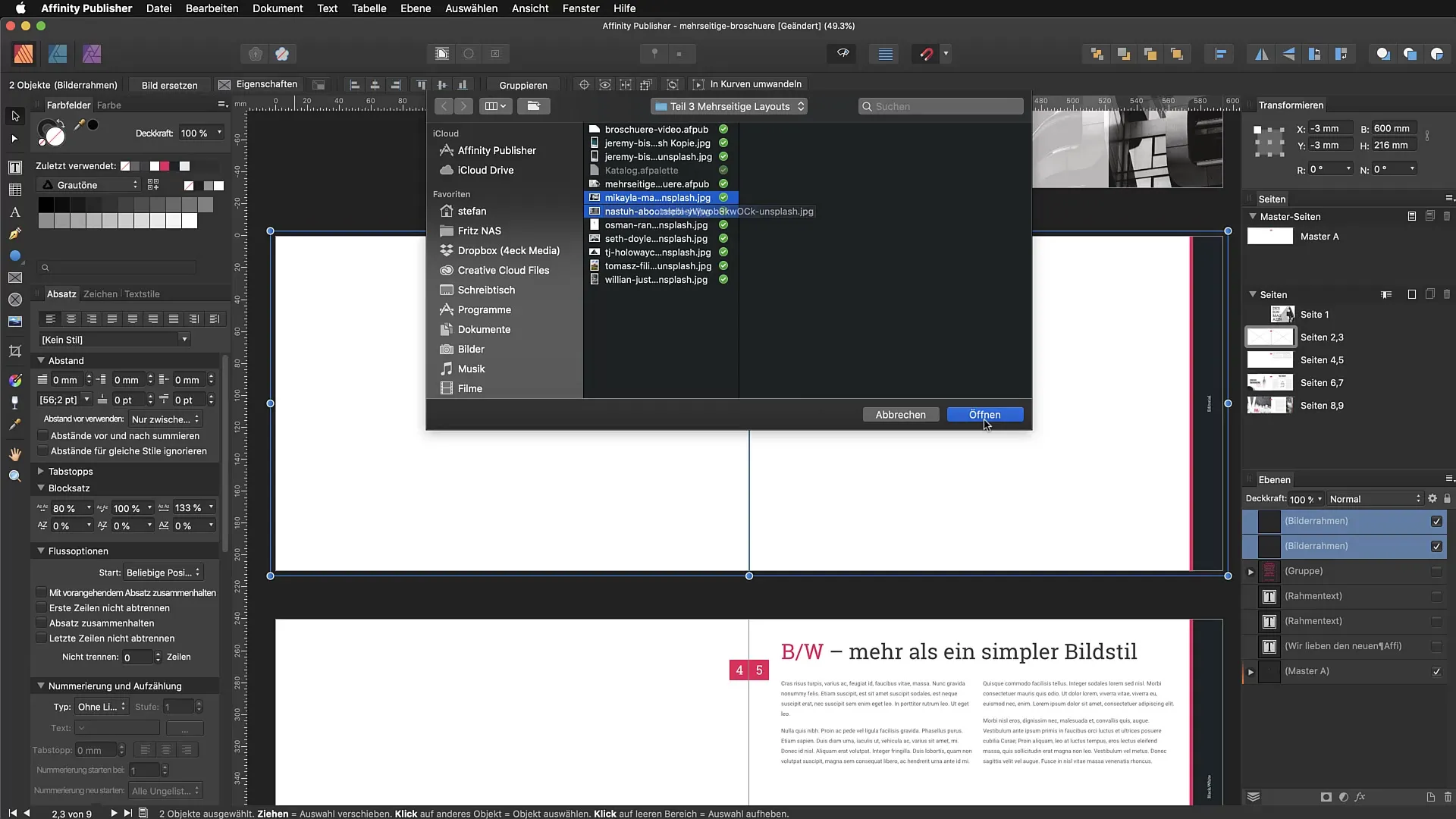 Optimale benuttings van de middelenbeheer in Affinity Publisher