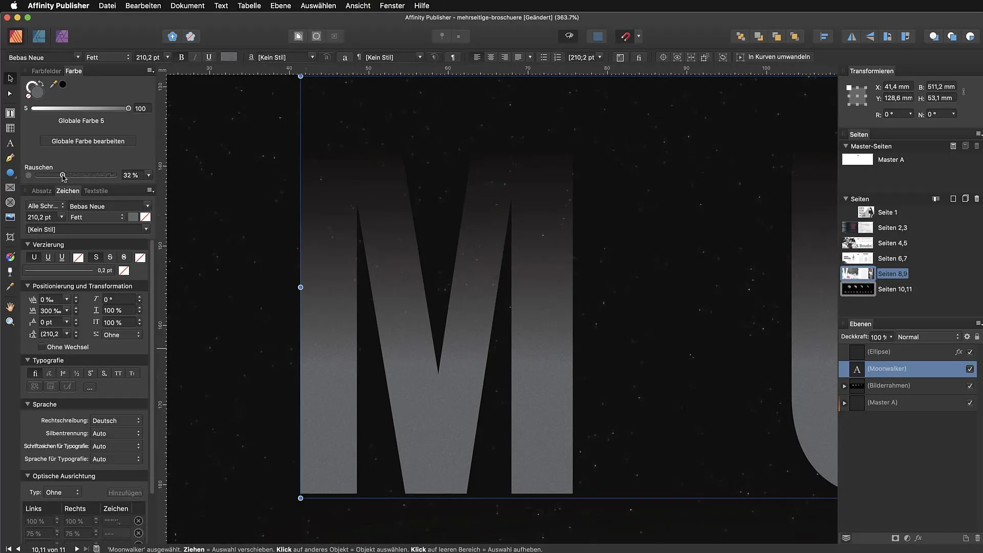 Doelgericht kunstmatig ruis gebruiken in Affinity Publisher