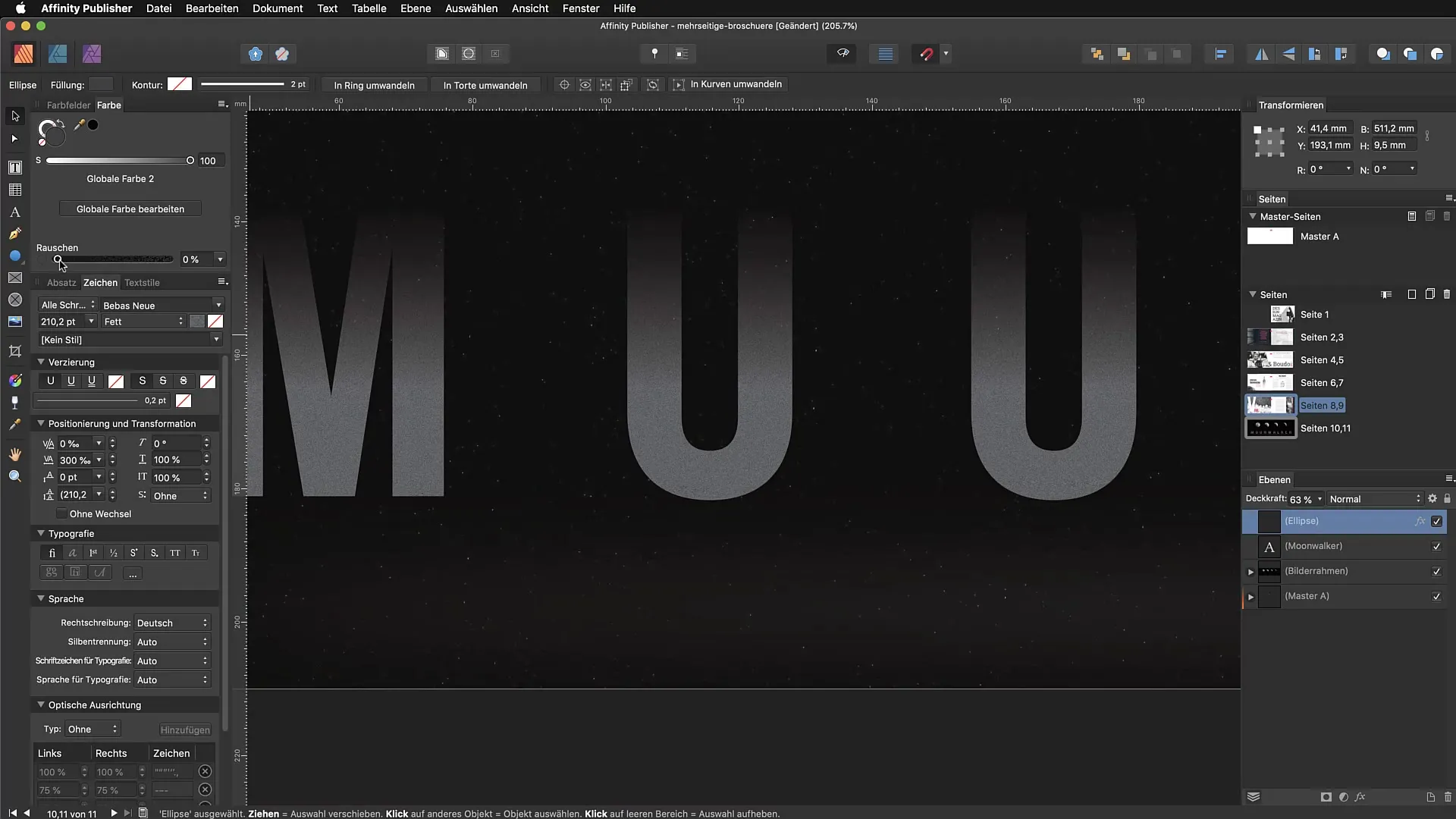 Gerichtelijk Kunstmatige Ruis gerichte gebruiken in Affinity Publisher