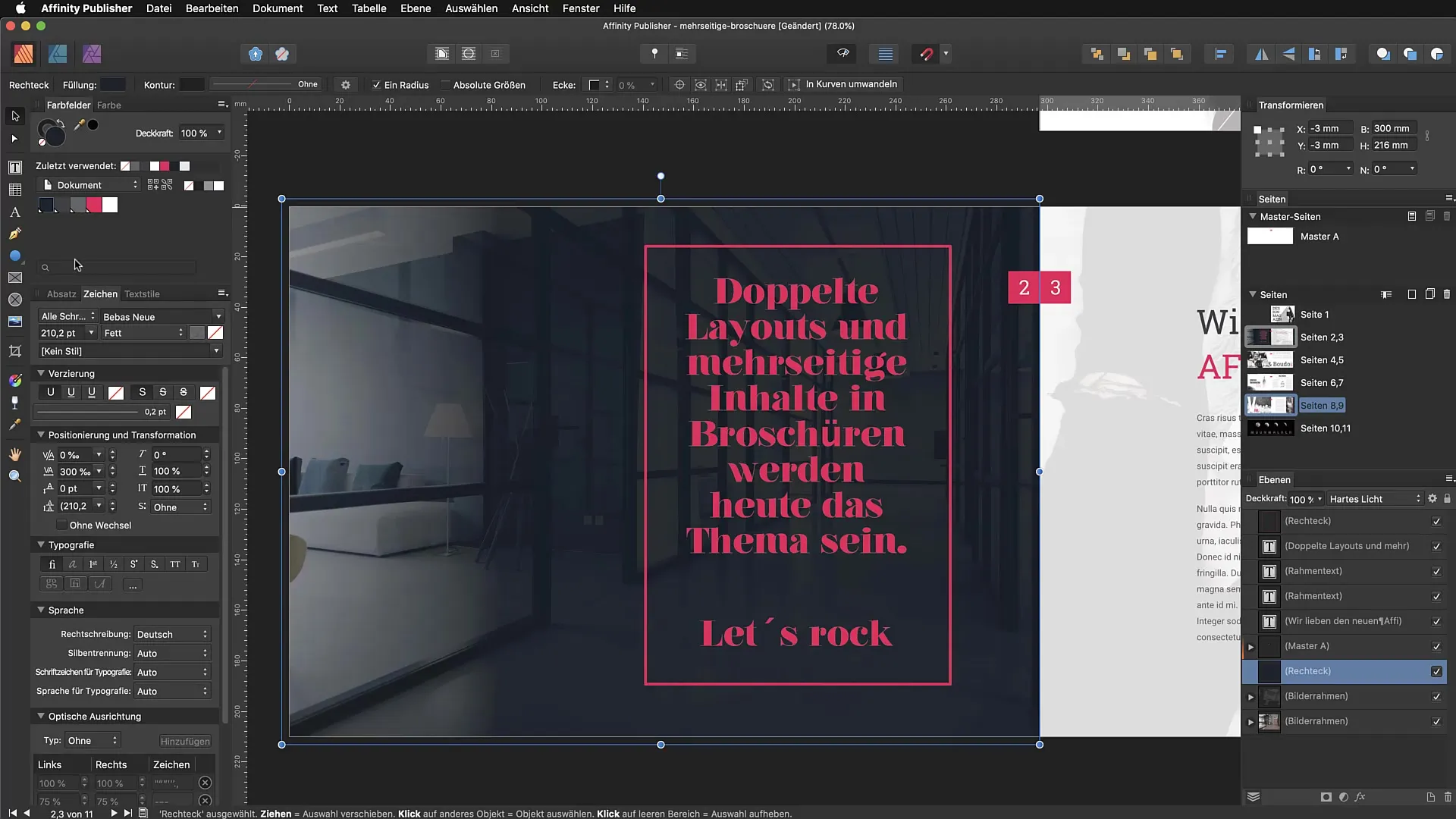 Gerichtelijke ruis gericht gebruiken in Affinity Publisher