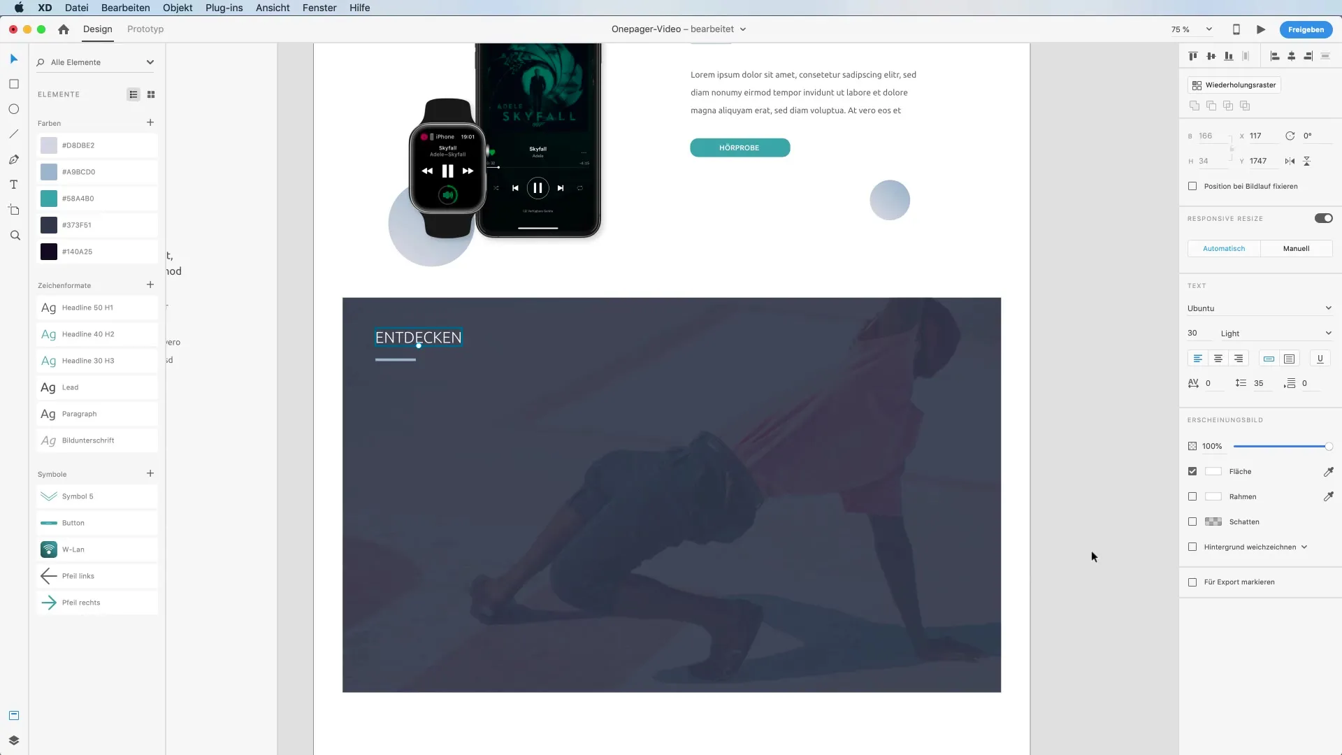 Egyoldalas hatékony megvalósítása Adobe XD-vel – 1. rész