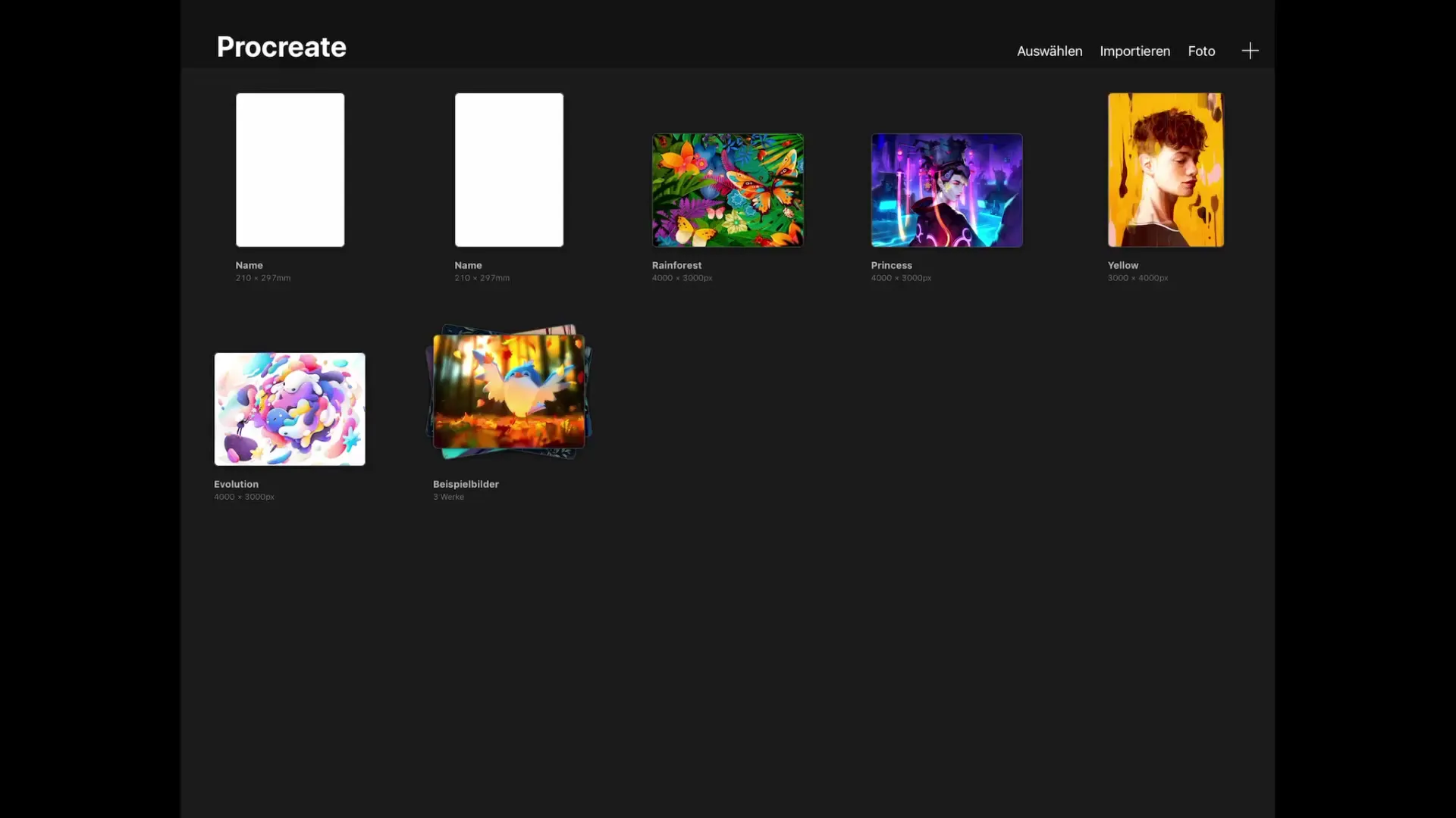 Organizzare efficacemente la galleria in Procreate