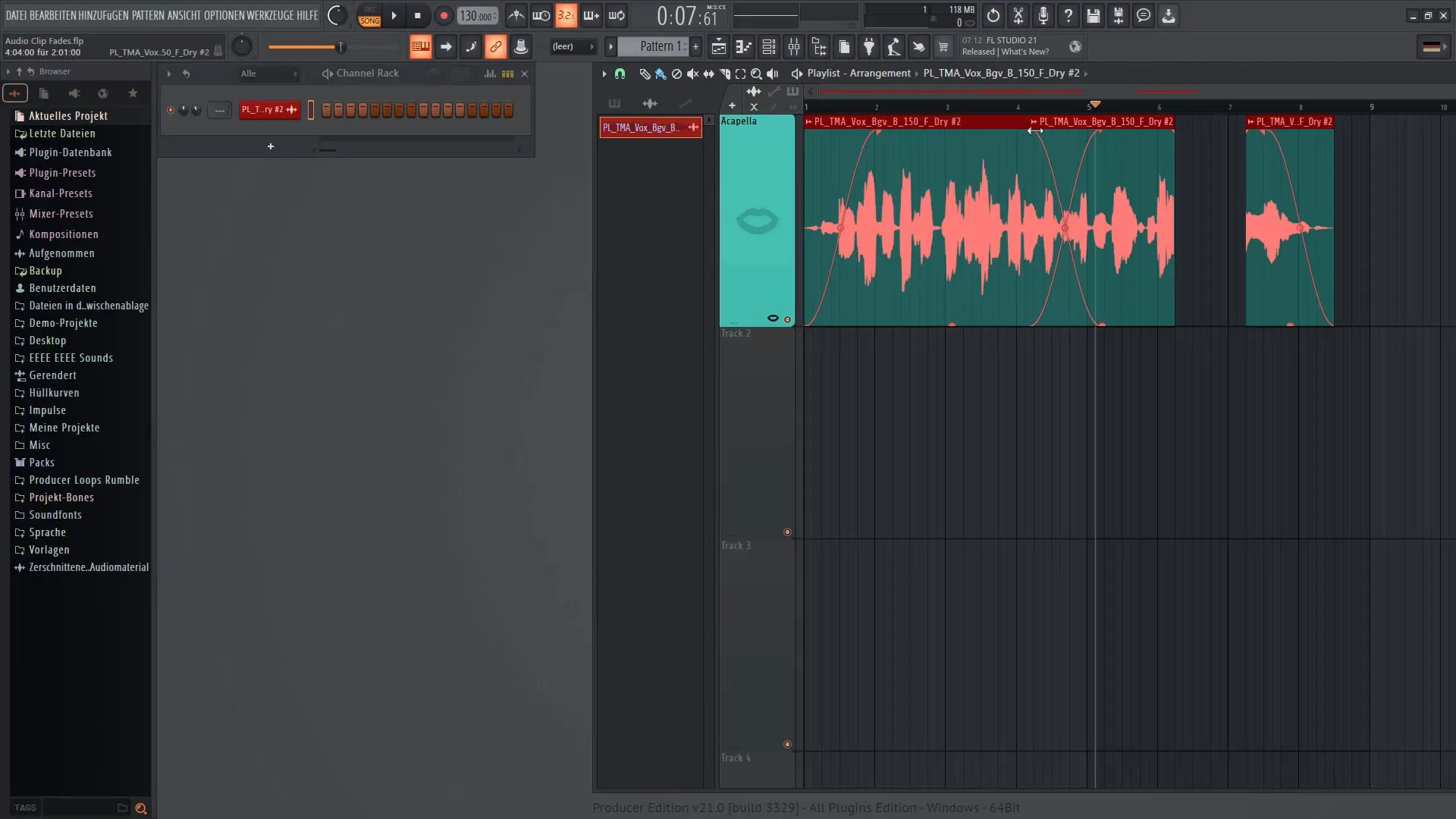 FL Studio 21: 오디오 클립 페이드 올바르게 사용하기