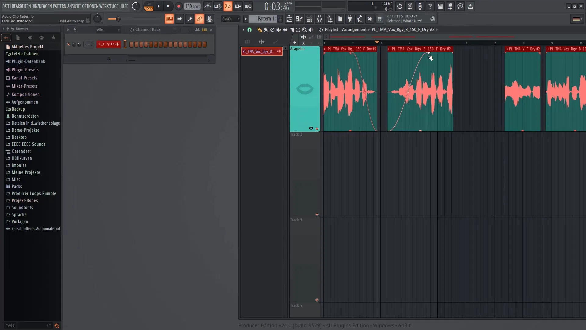 FL Studio 21: 오디오 클립 페이드 올바르게 사용하기