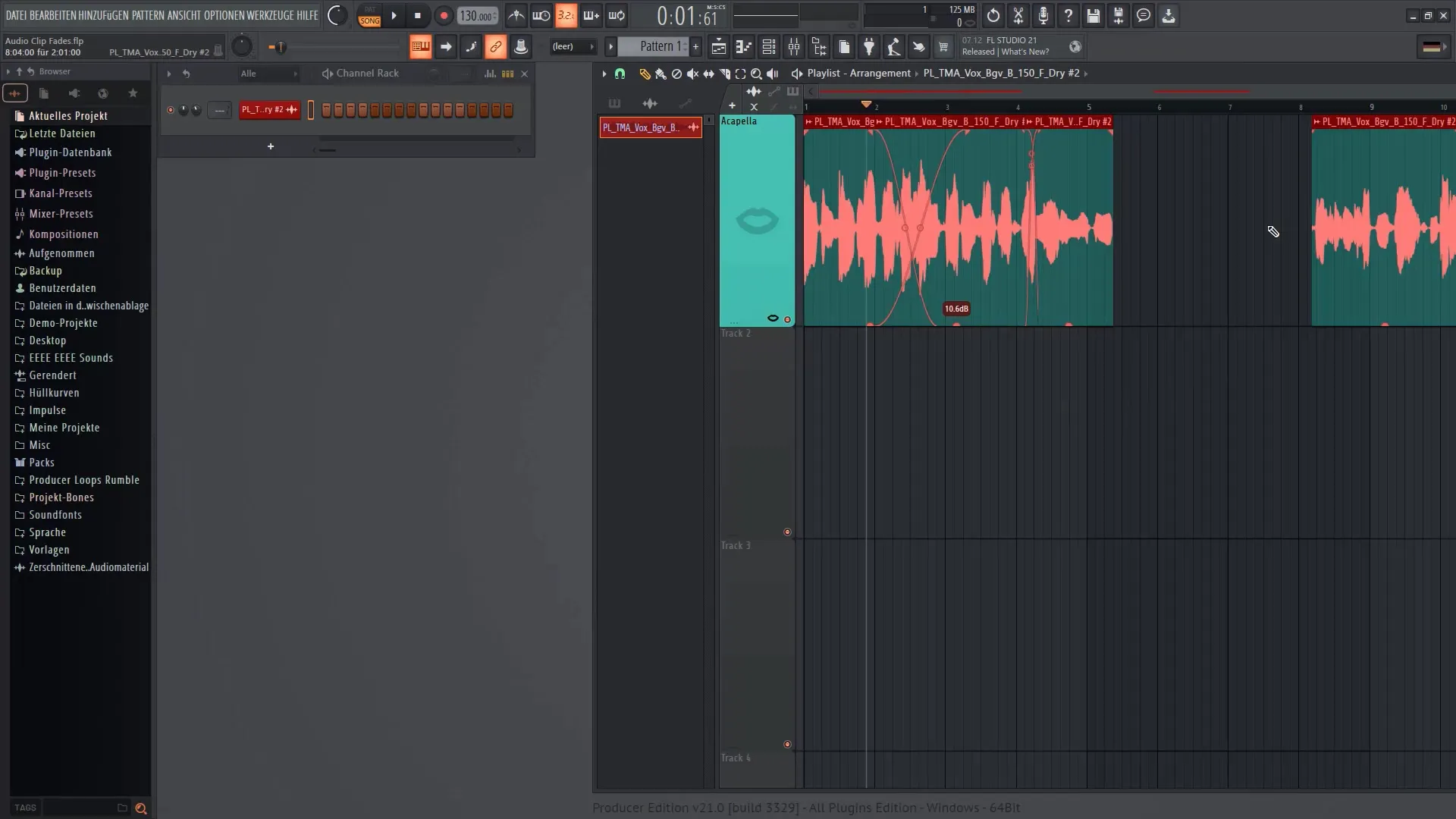 FL Studio 21: 오디오 클립 페이드 올바르게 사용하기