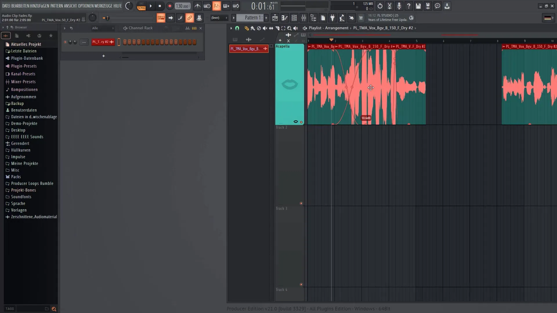 FL Studio 21: 오디오 클립 페이드 올바르게 사용하기