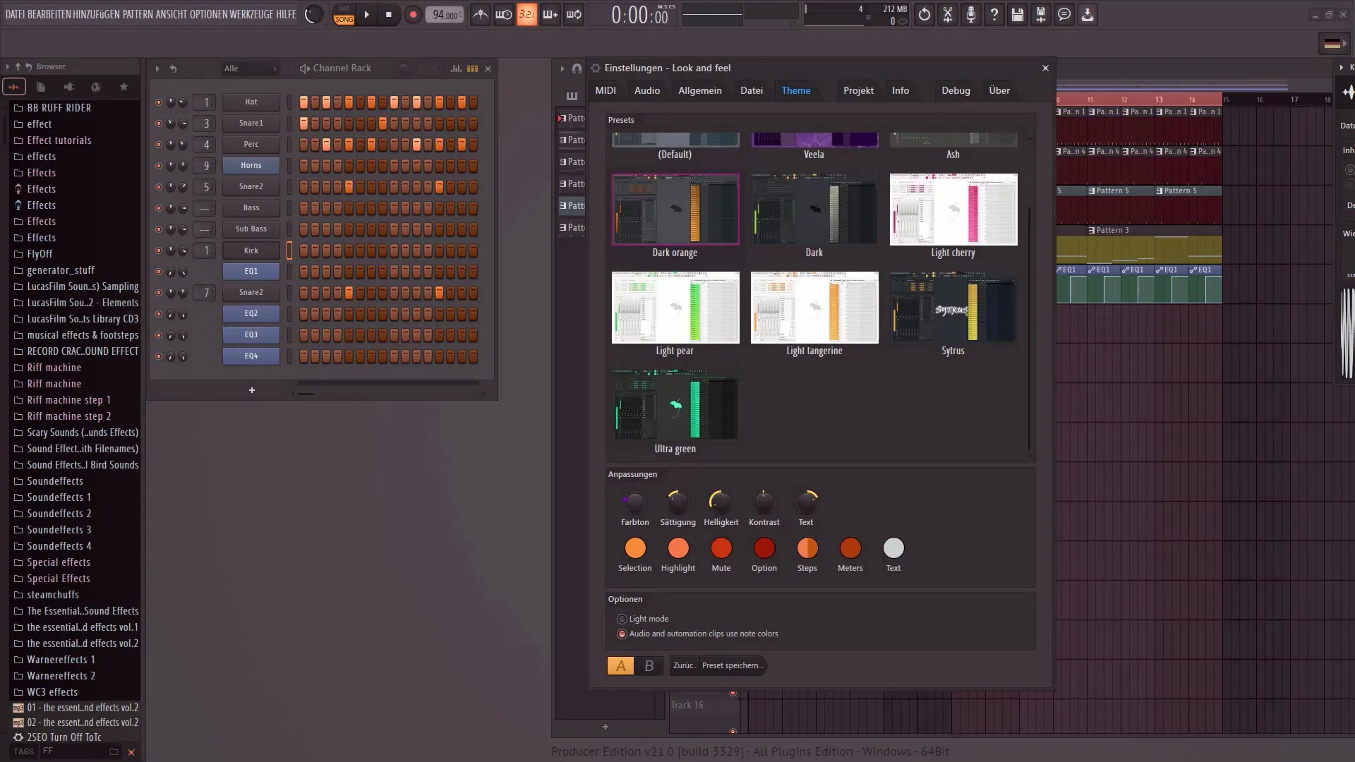 FL Studio 21: 맞춤형 디자인을 위한 새로운 사용자 인터페이스 테마 사용