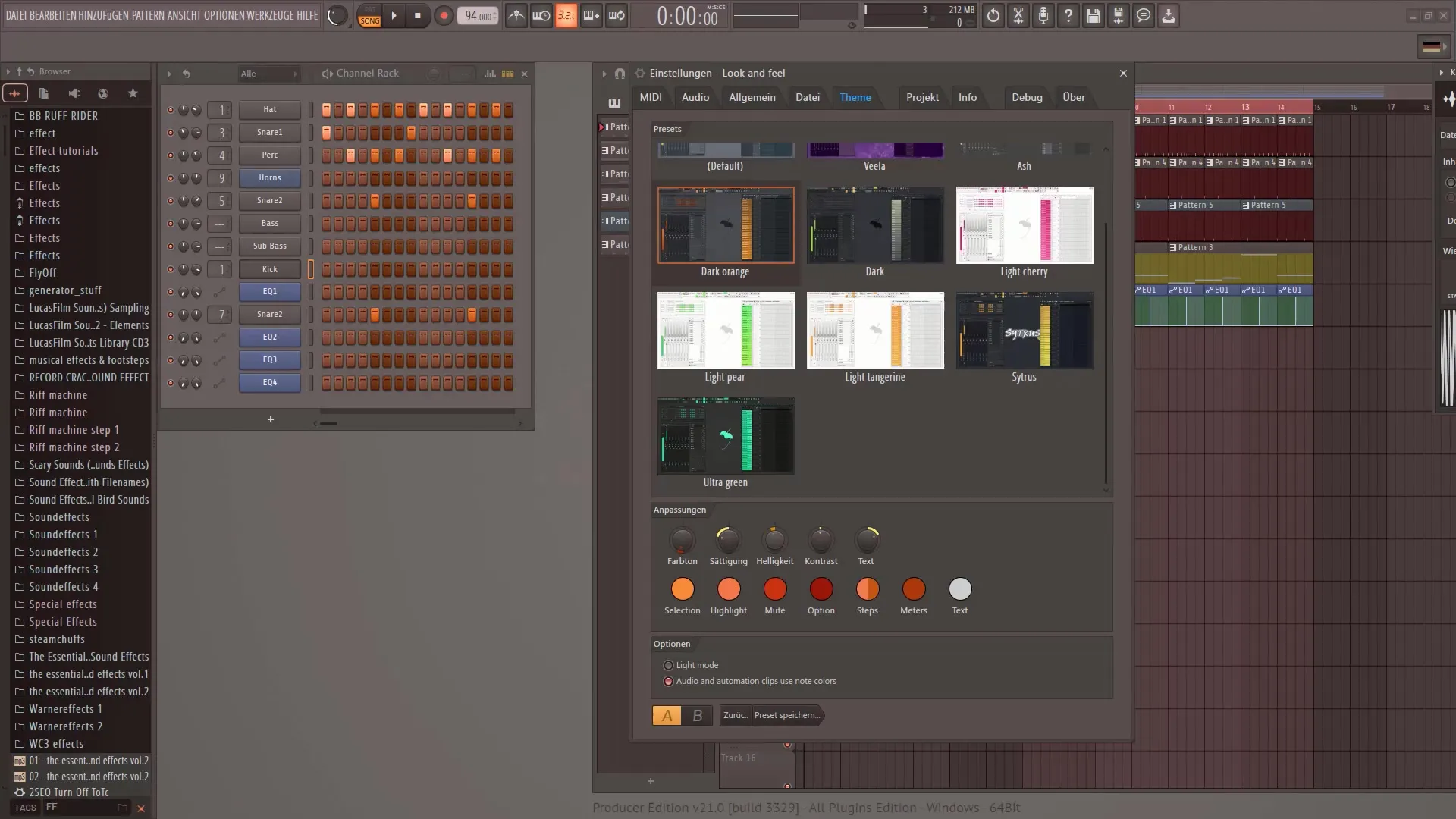 FL Studio 21: 맞춤형 디자인을 위한 새로운 사용자 인터페이스 테마 사용