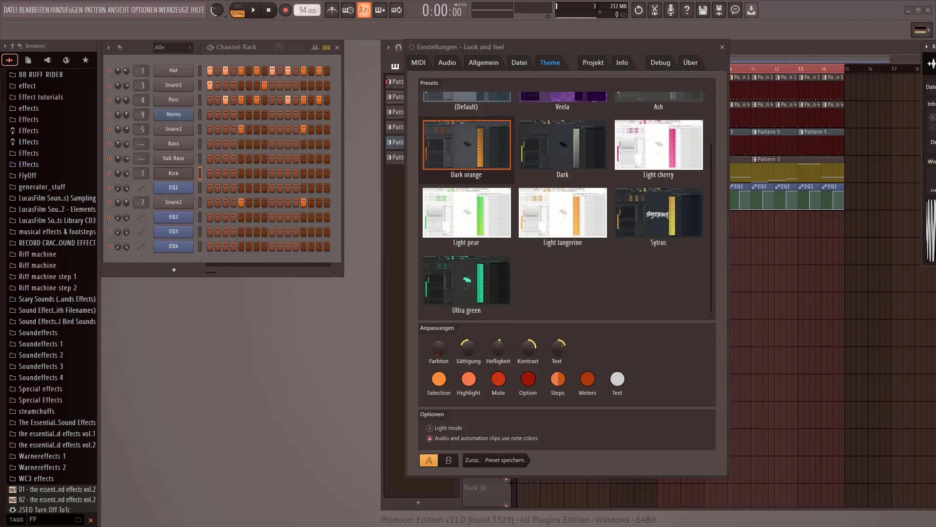 FL Studio 21: 맞춤형 디자인을 위한 새로운 사용자 인터페이스 테마 사용
