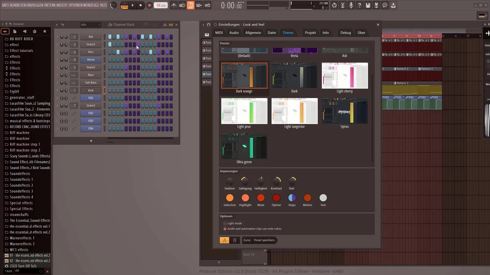 FL Studio 21: 맞춤형 디자인을 위한 새로운 사용자 인터페이스 테마 사용