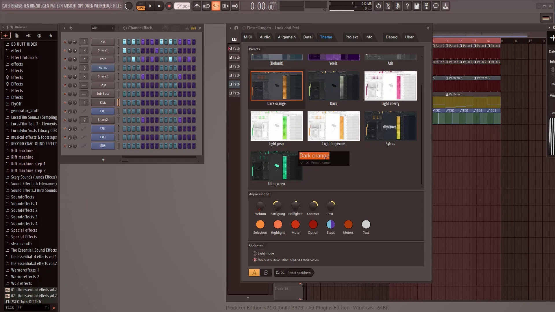 FL Studio 21: 맞춤형 디자인을 위한 새로운 사용자 인터페이스 테마 사용