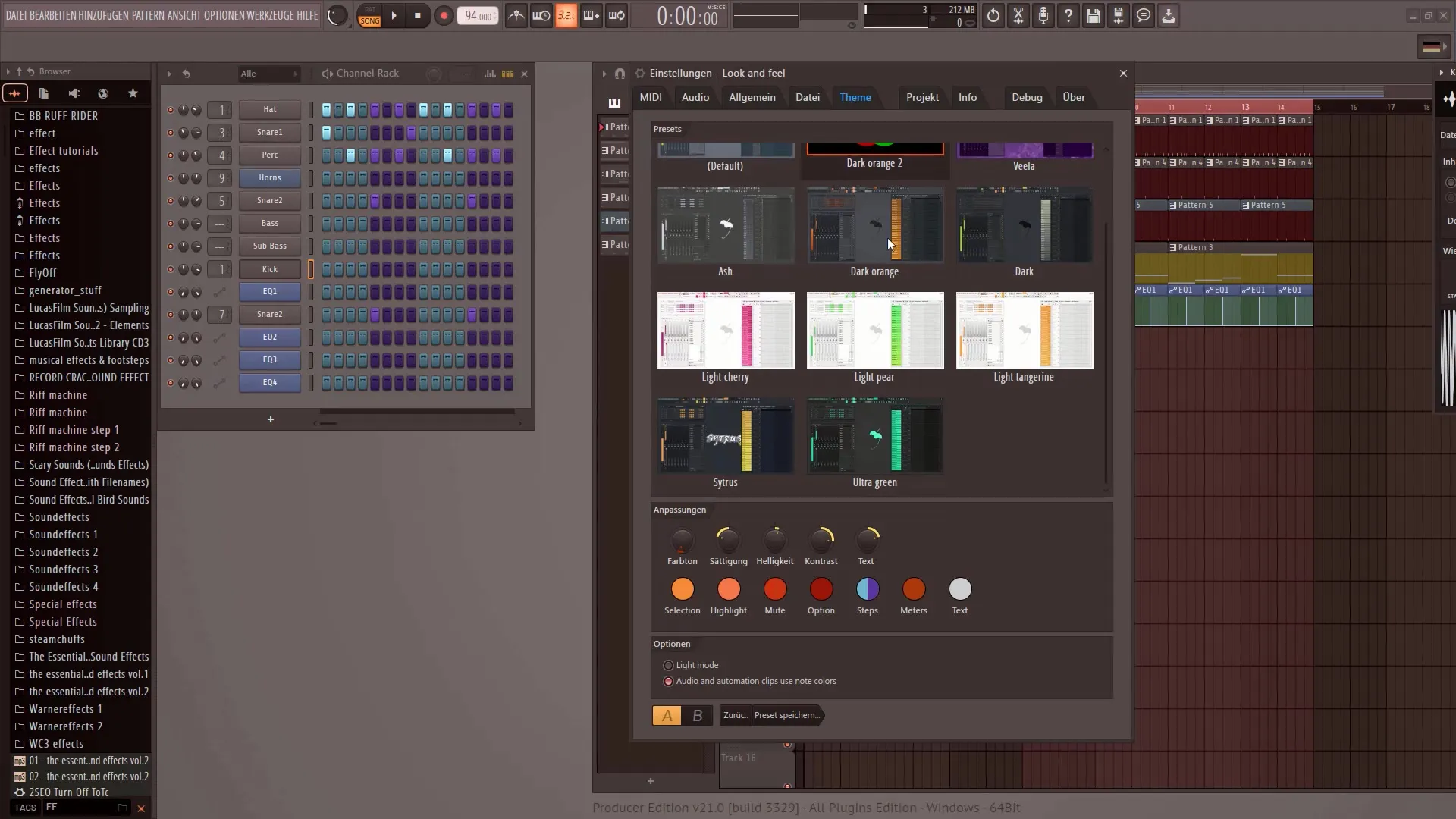 FL Studio 21: 맞춤형 디자인을 위한 새로운 사용자 인터페이스 테마 사용