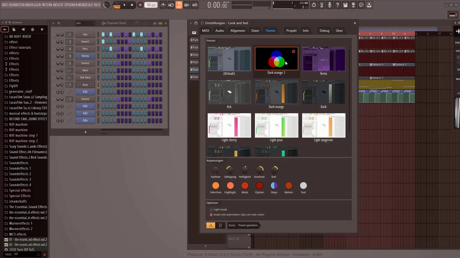 FL Studio 21: 맞춤형 디자인을 위한 새로운 사용자 인터페이스 테마 사용