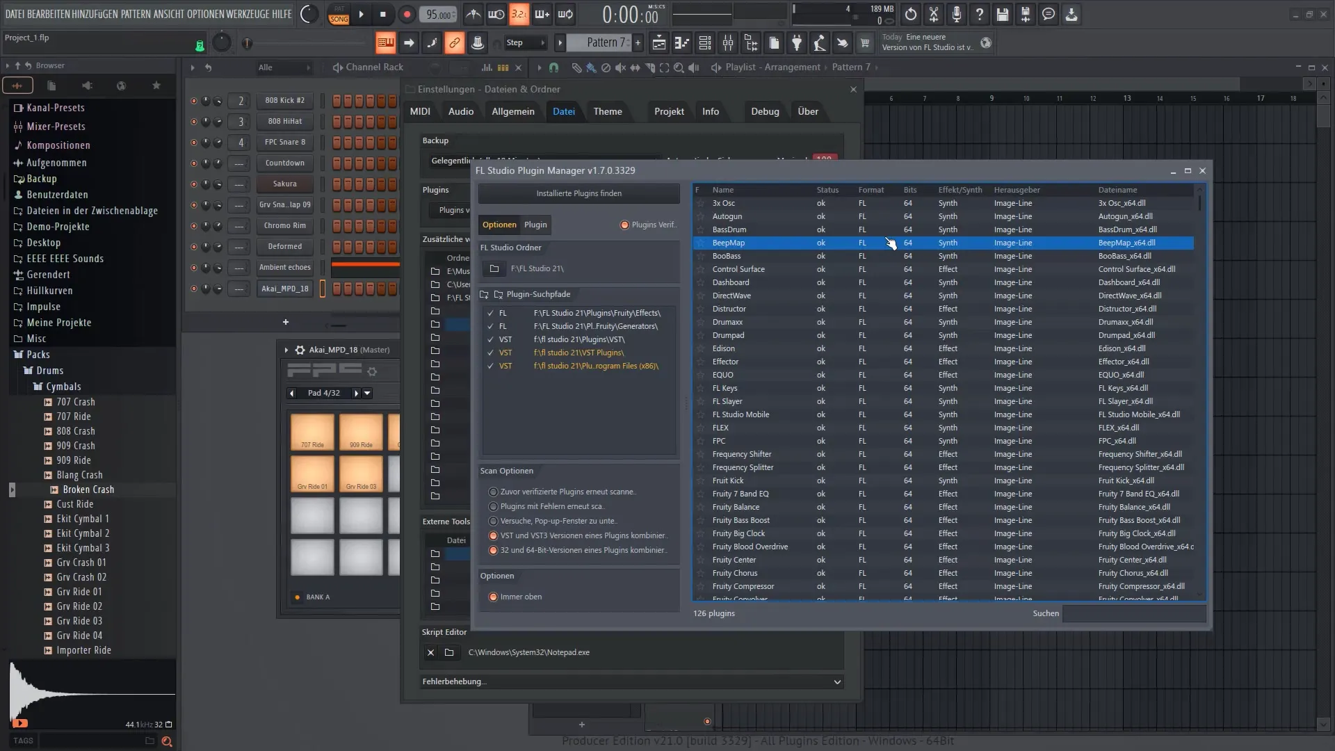 FL Studio 21 - 하드웨어 연결 및 플러그인 관리