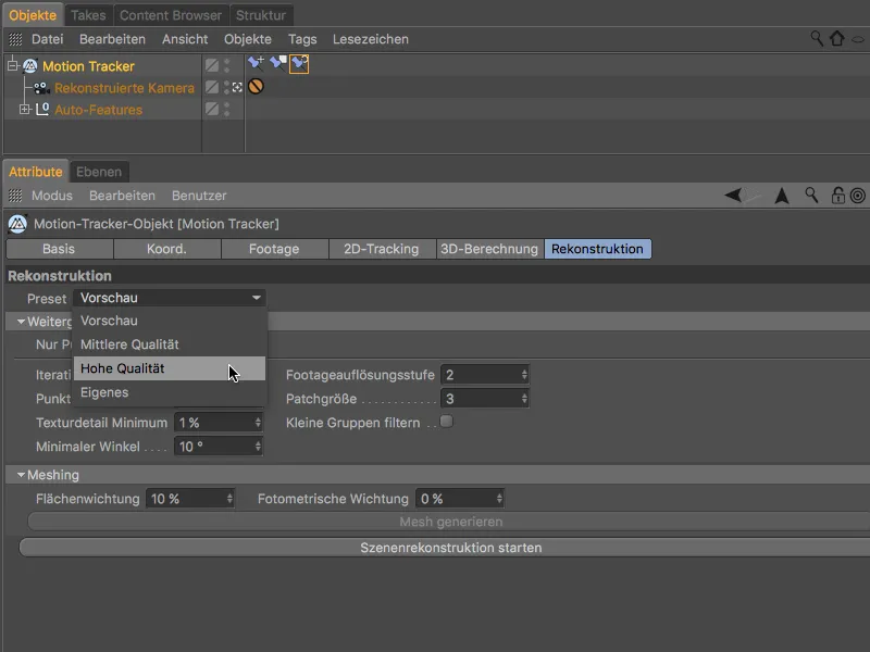 Nieuw in Release 19 - Scènereconstructie met de motion-tracker.