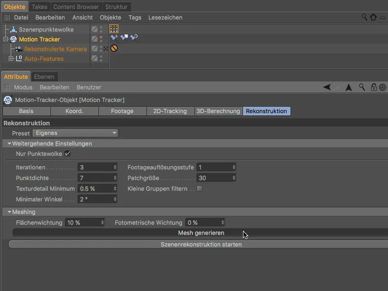 Nieuw in Release 19 - Scène-reconstructie met de motion-tracker
