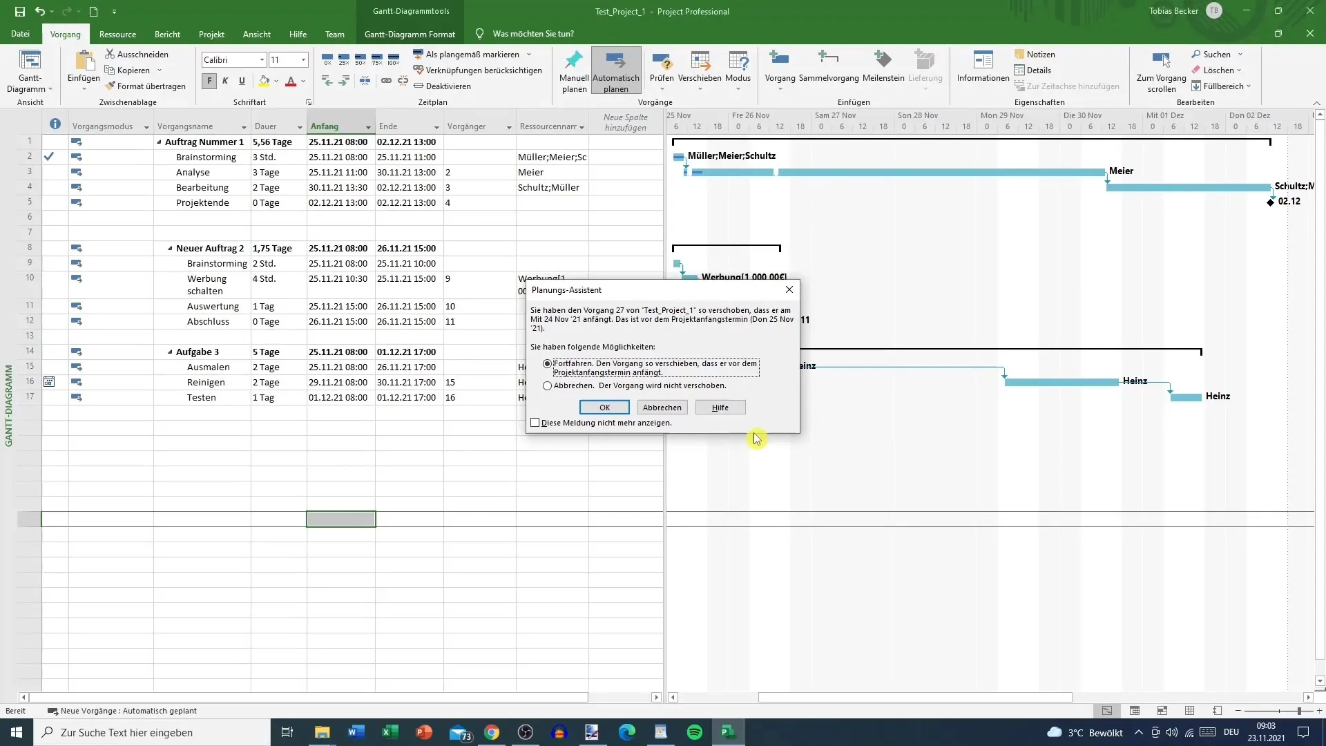 Create recurring tasks in MS Project