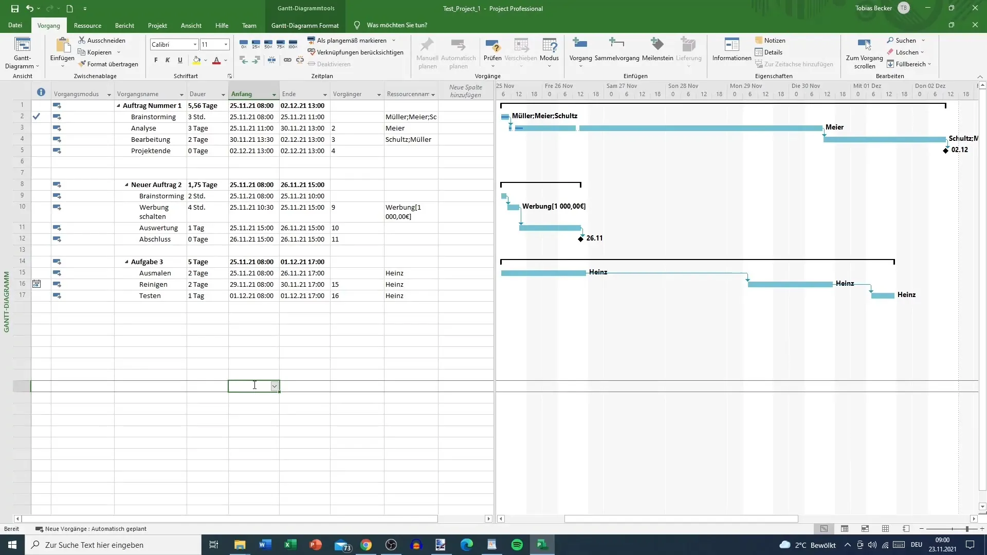Create recurring tasks in MS Project